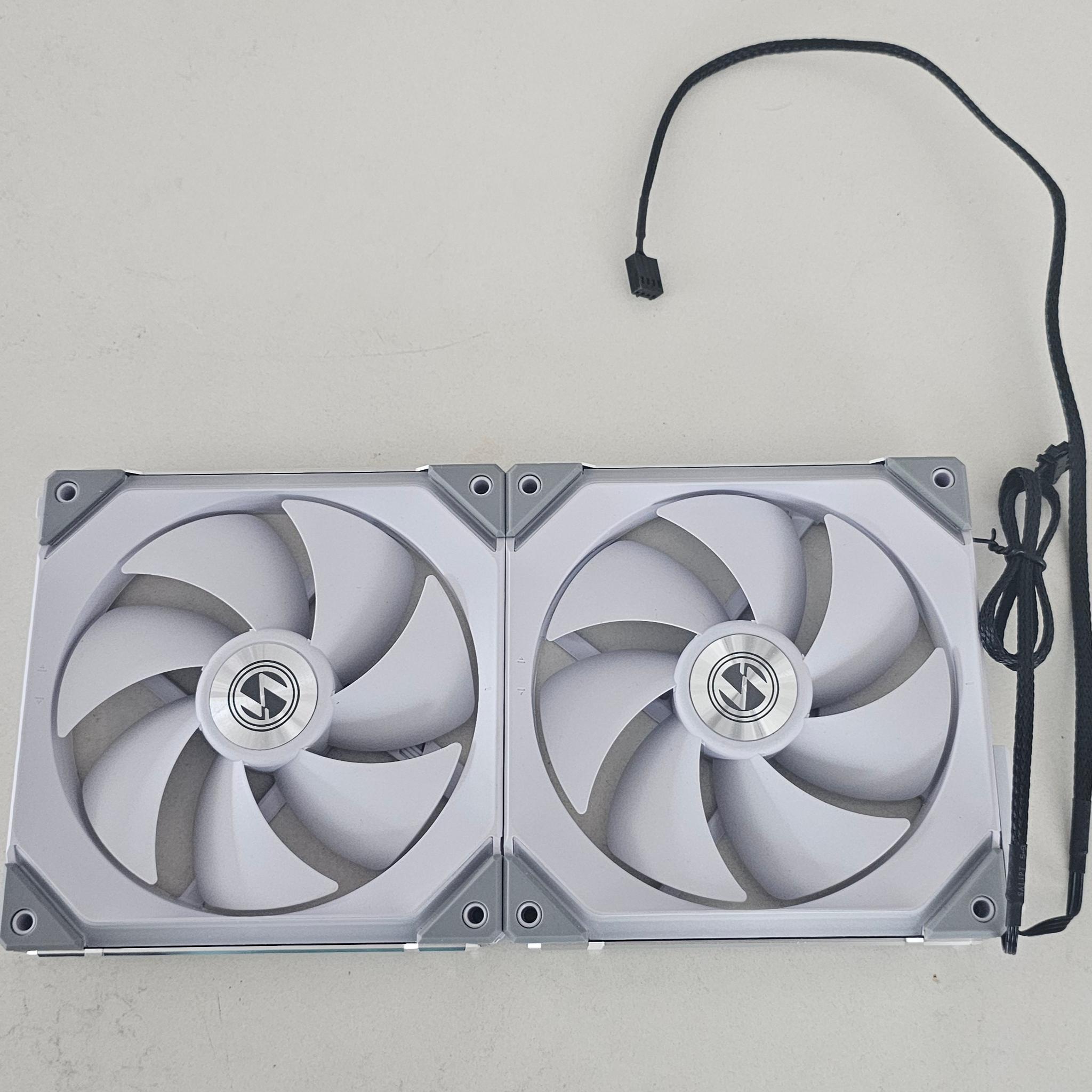 Lian Li UNI FAN SL140 RGB 140mm White — Pair (2 Fans) — V1, No Controller Needed, Tested Working