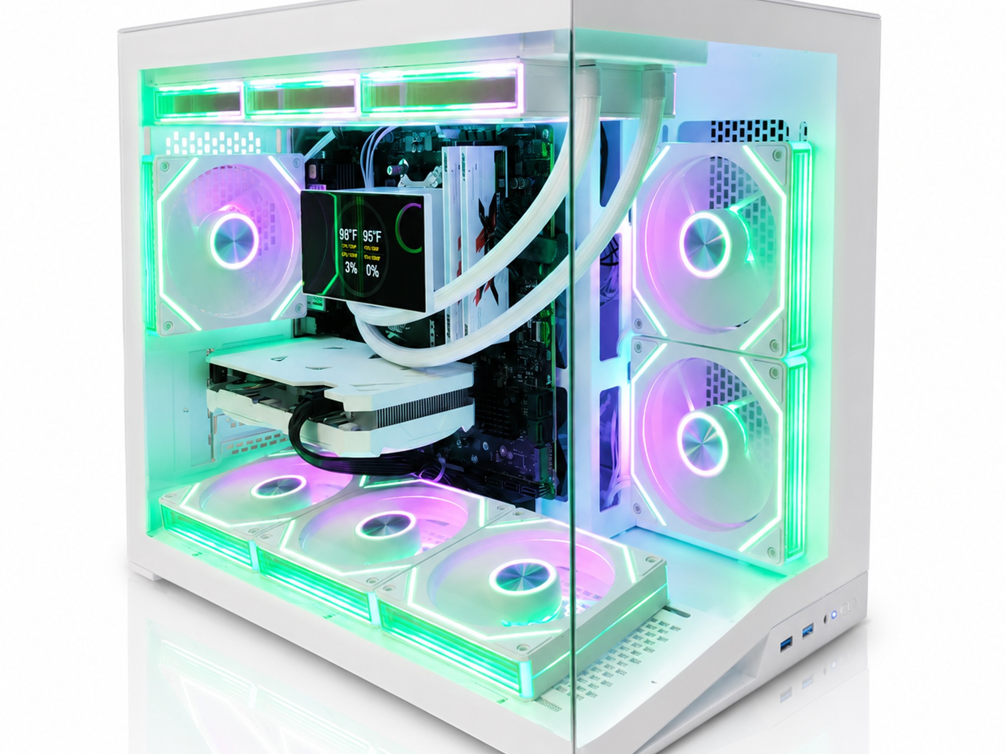 White mATX Gaming PC | RTX 4060 | Ryzen 5 5500 | 1TB Gen4 SSD | 360mm IPS AIO