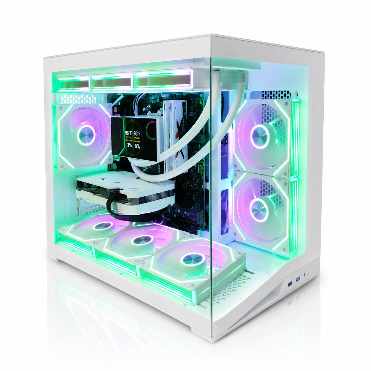 White mATX Gaming PC | RTX 4060 | Ryzen 5 5500 | 1TB Gen4 SSD | 360mm IPS AIO