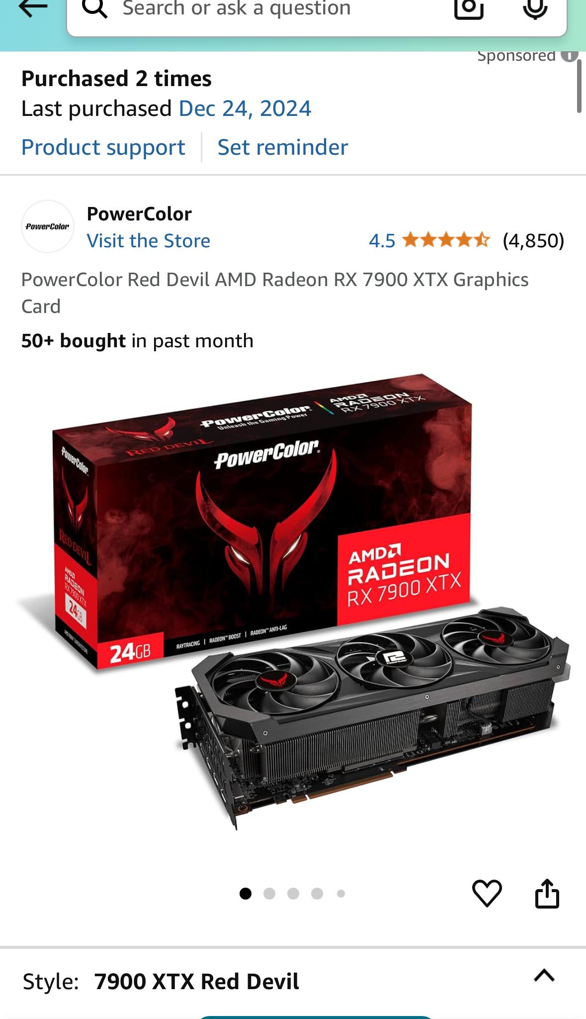 PowerColor AMD Radeon RX 7900 XTX 24GB