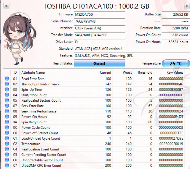Toshiba DT01ACA100 1TB 7200RPM SATA Hard Drive