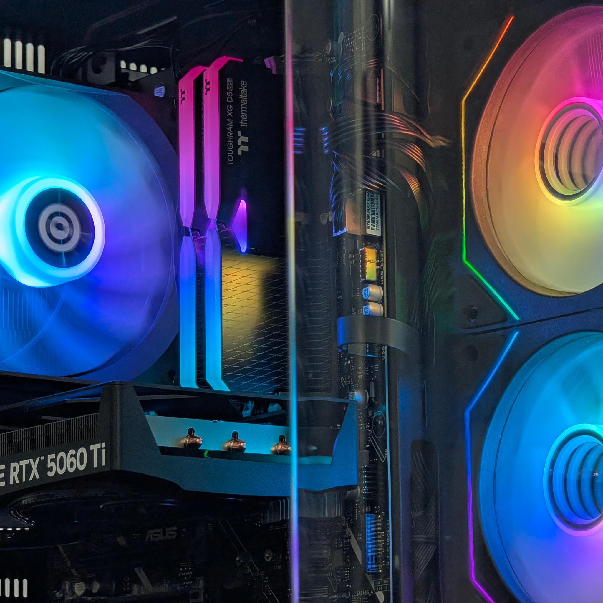 🌈🖤Intel i7-14700F | RTX 5060 Ti 16GB | 32GB DDR5 | Gaming PC🖤🌈