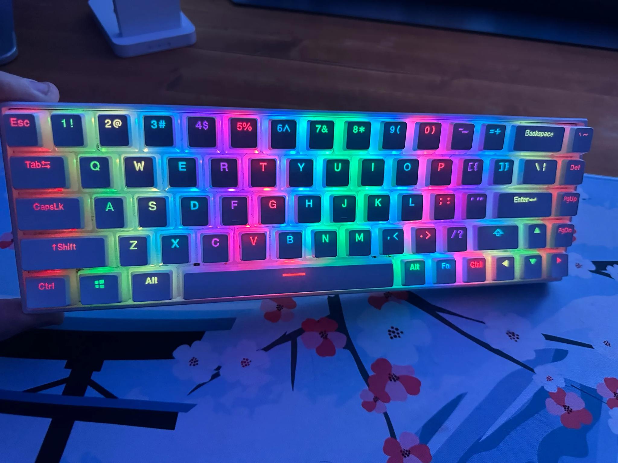Wireless RGB Custom Keyboard - Kalih White switches, Hotswappable, USB-C, XVX Pudding Keycaps
