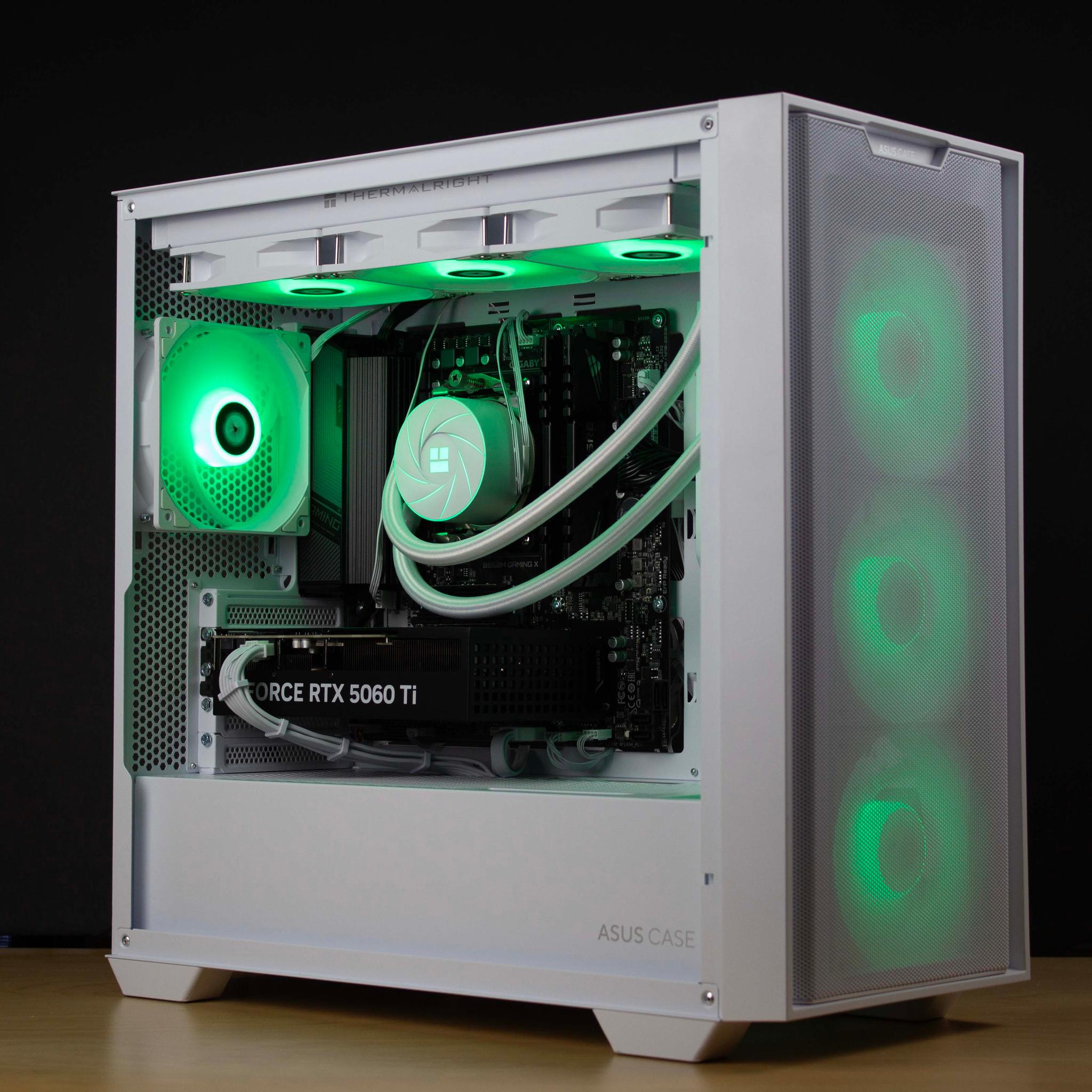 🧊❄️🧊 Clean Gaming PC – RTX 5060 TI, Ryzen 7 5700X, 32GB RAM, 1TB SSD - WiFi, BlueTooth 🧊❄️🧊
