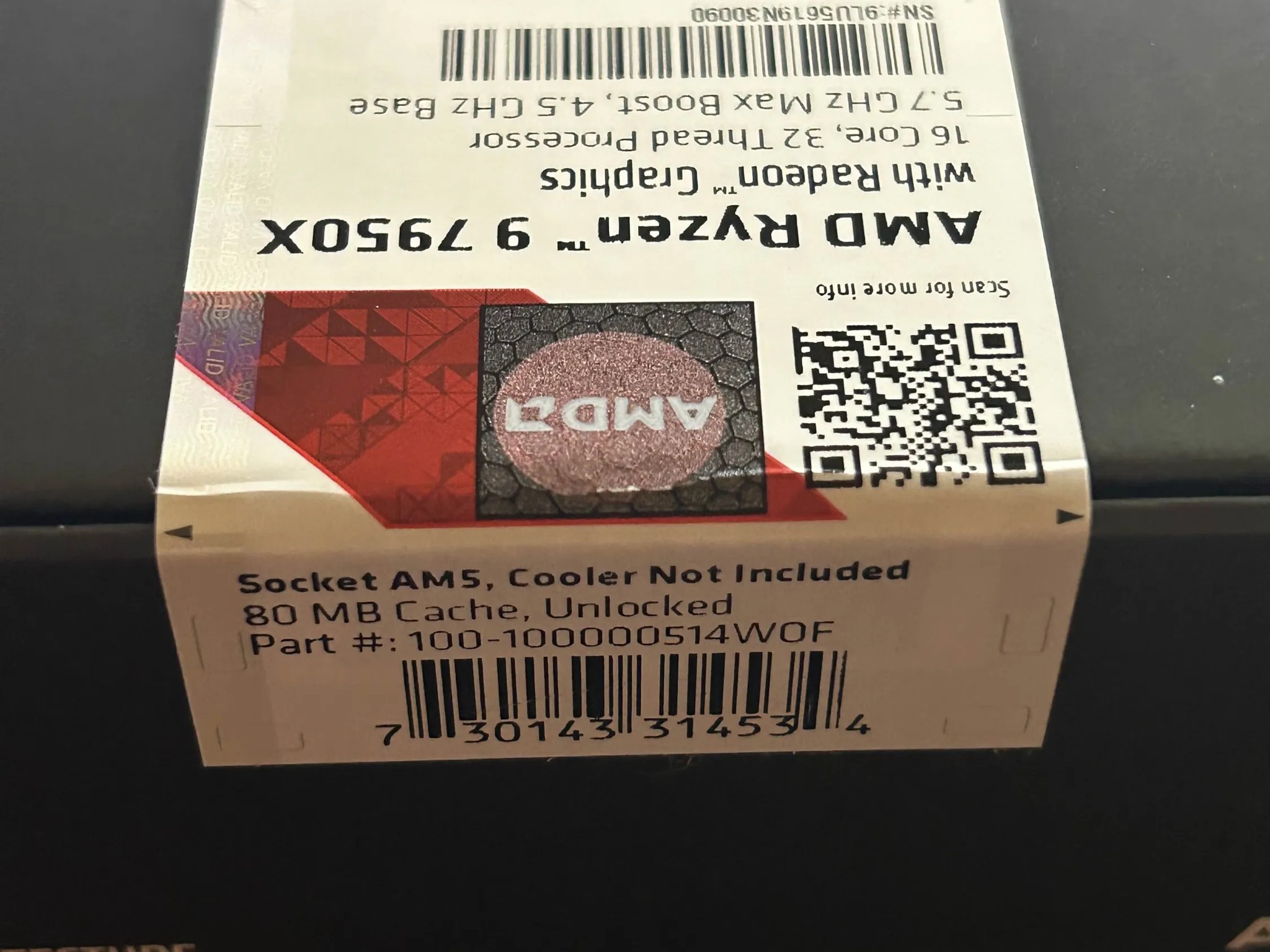 Ryzen 9 7950x 4.5 GHz 16 Core 32 Thread CPU | Unopened