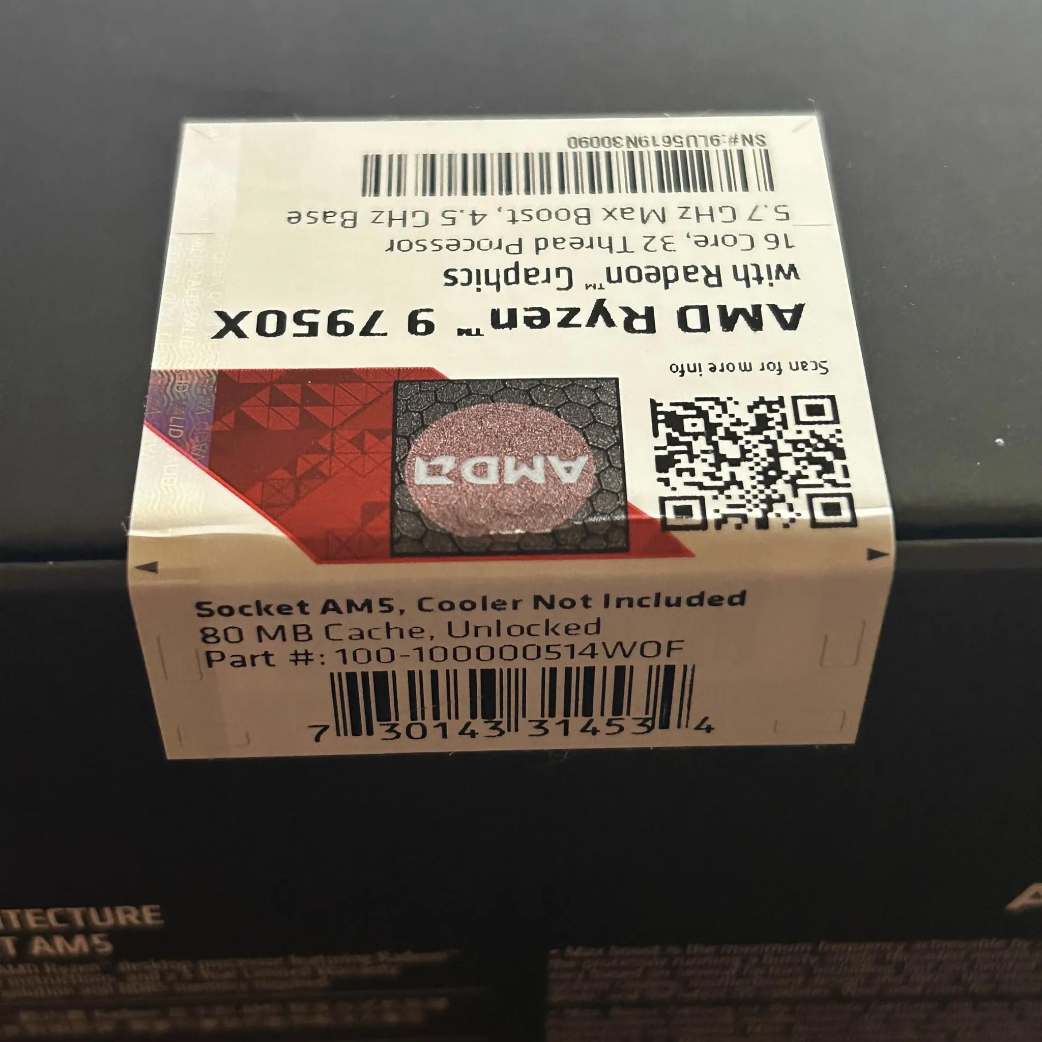 Ryzen 9 7950x 4.5 GHz 16 Core 32 Thread CPU | Unopened