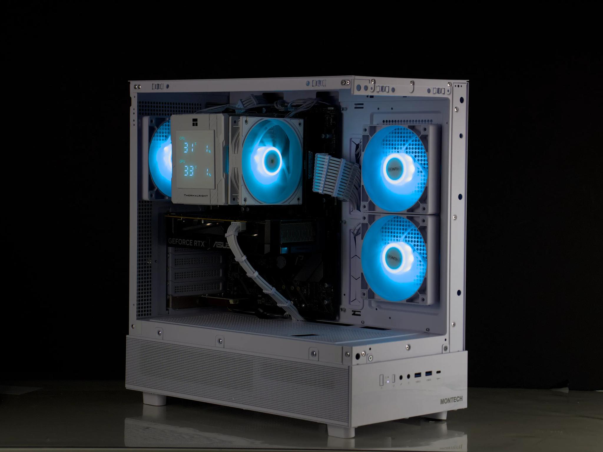🤍💎White Gaming PC – RTX 5060, Ryzen 5 5600X, 32GB RAM, 1TB SSD - RGB, WiFi, LED Screen🤍💎