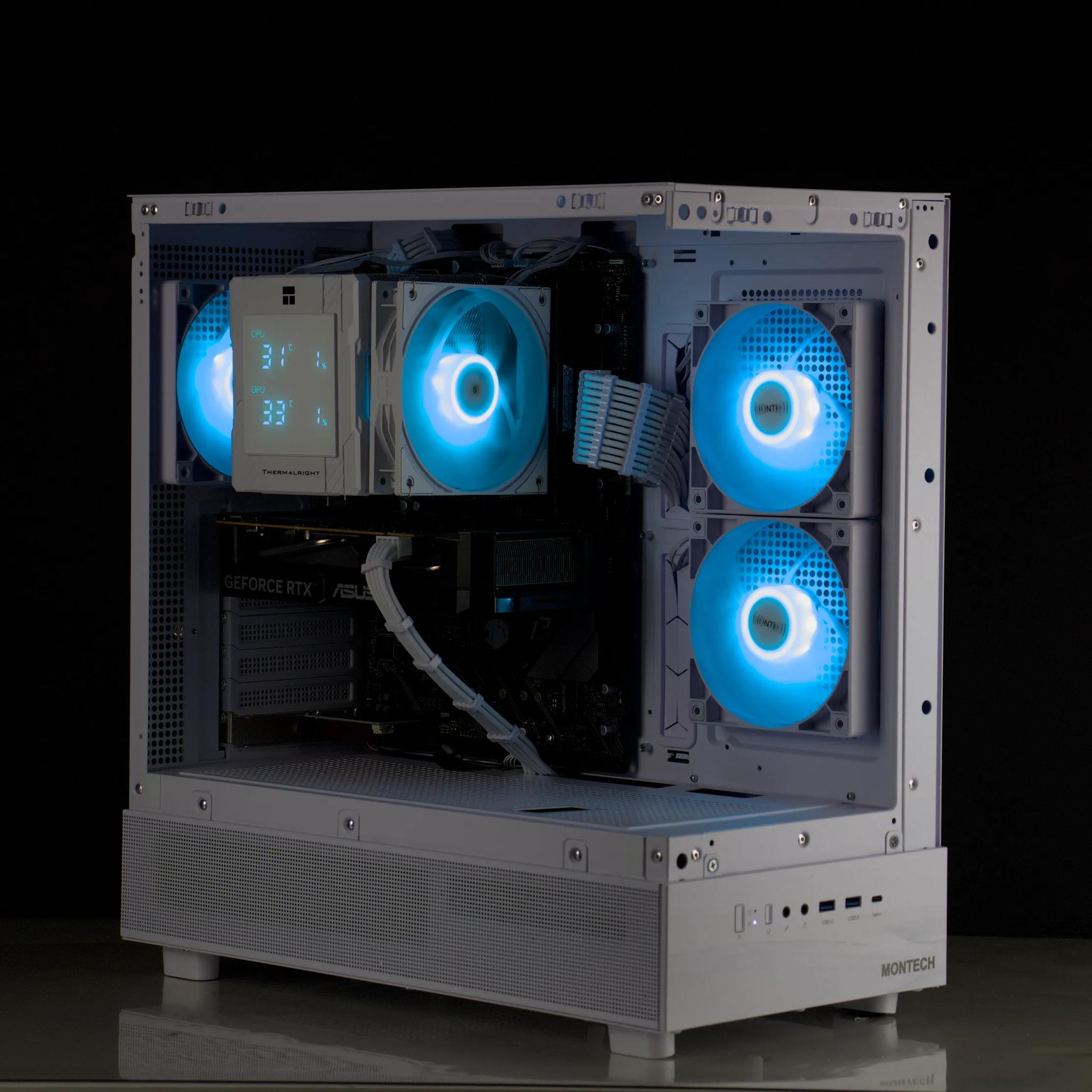 🤍💎White Gaming PC – RTX 5060, Ryzen 5 5600X, 32GB RAM, 1TB SSD - RGB, WiFi, LED Screen🤍💎