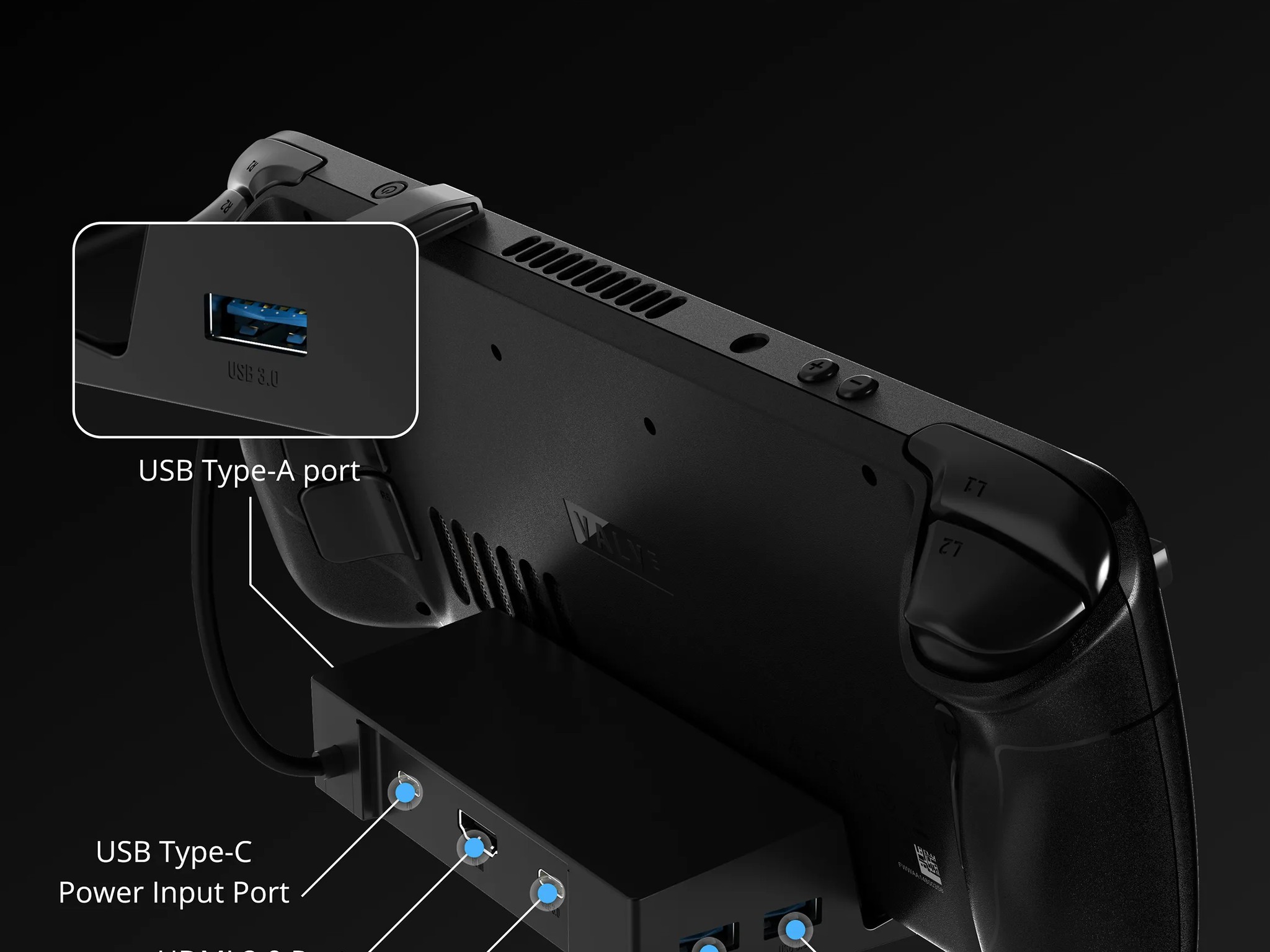 SABRENT 6-Port Docking: Steam Deck/USB-C Devices, 95W PD3.0, HDMI 2.0 4K/60Hz,3 USB-A,USB-C[DS-SD6P]