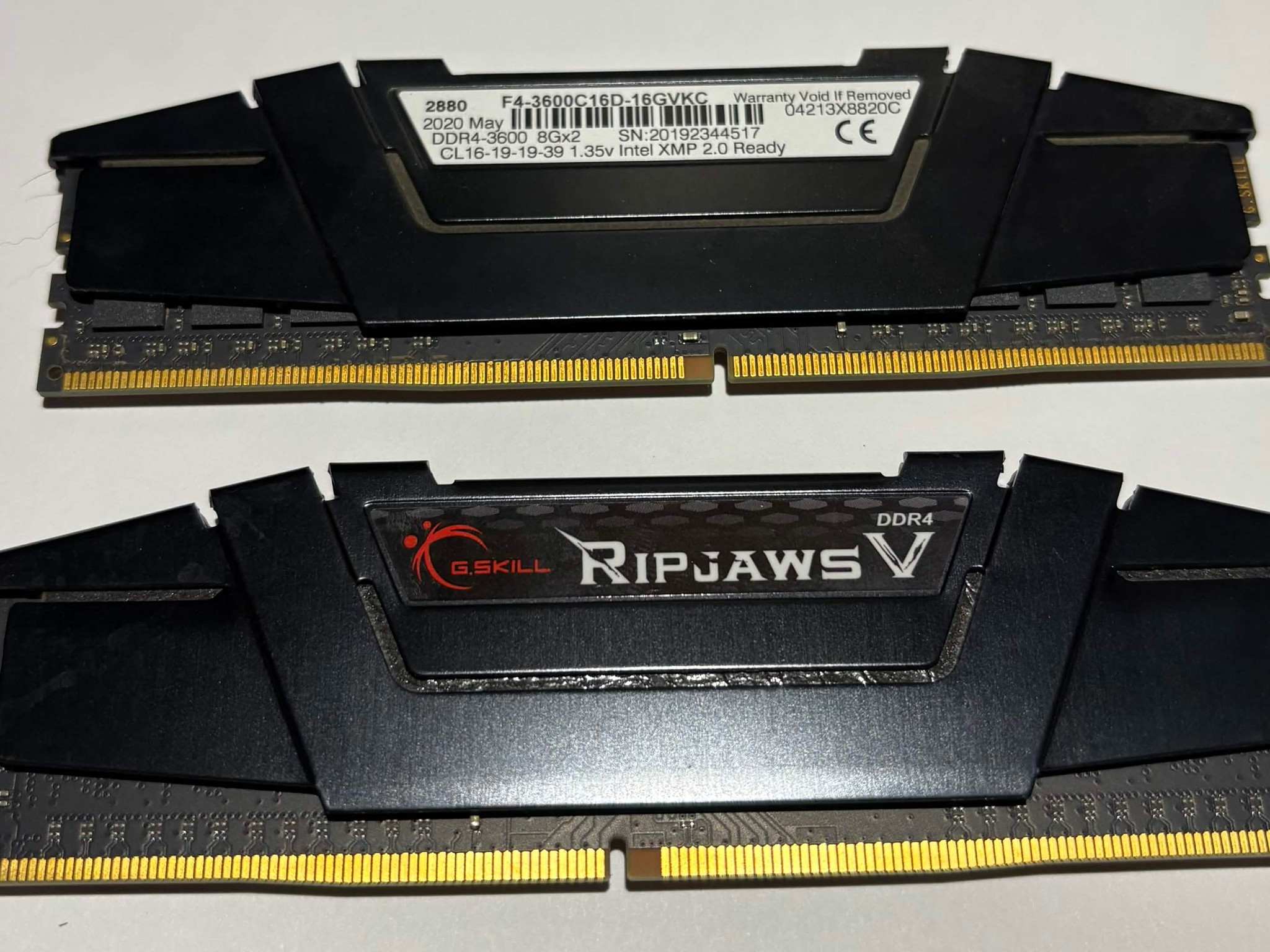 G.SKILL Ripjaws V 16GB (2x8GB) DDR4-3600 CL16 Desktop RAM Kit F4-3600C16D-16GVKC