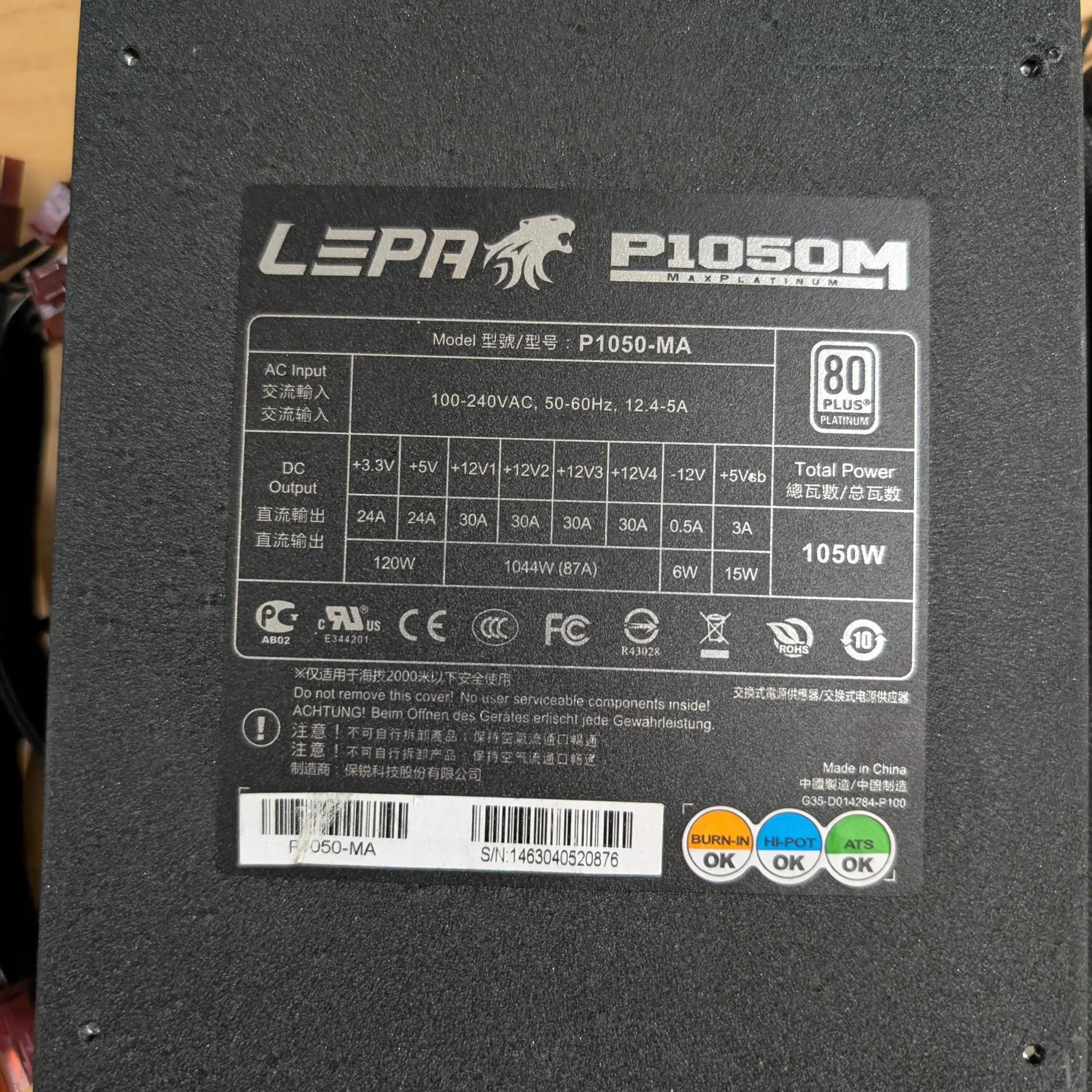 LEPA P1050M modular 80 plus platinum