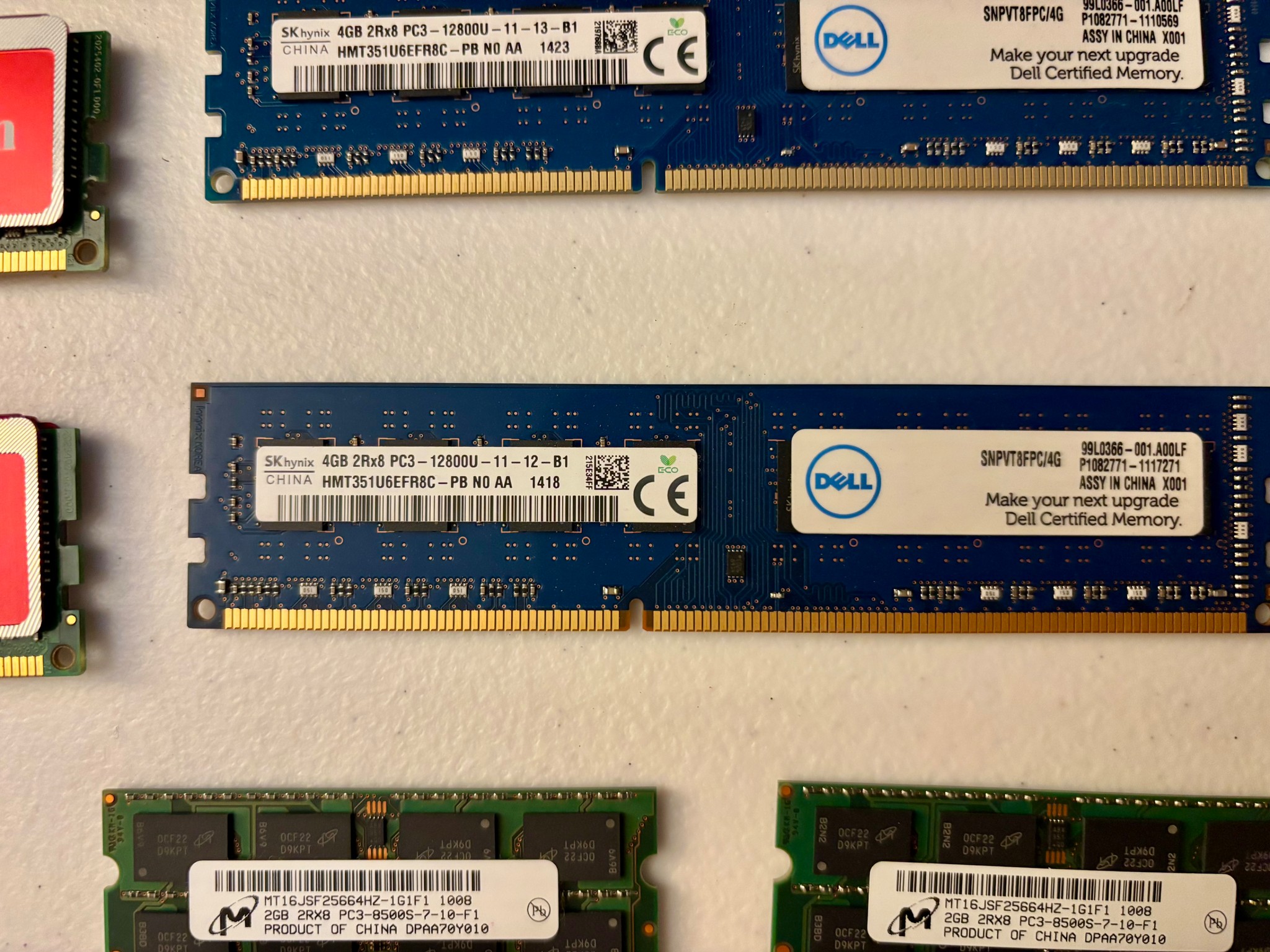 Lot of 12X 4GB DDR3 1600MHz PC3-12800