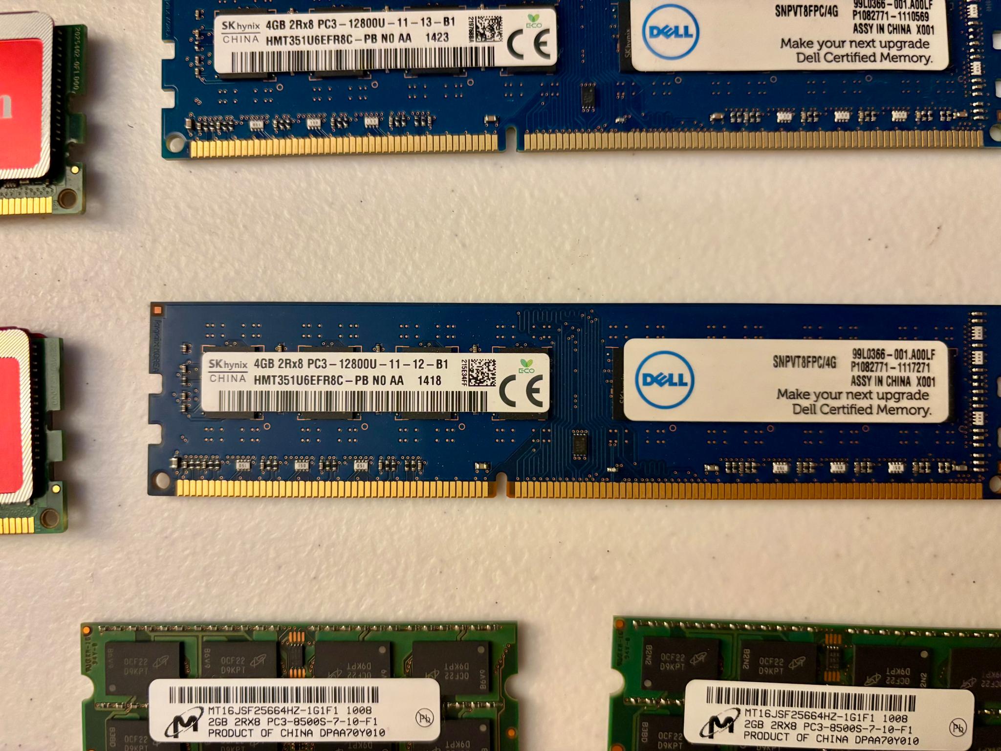 Lot of 12X 4GB DDR3 1600MHz PC3-12800