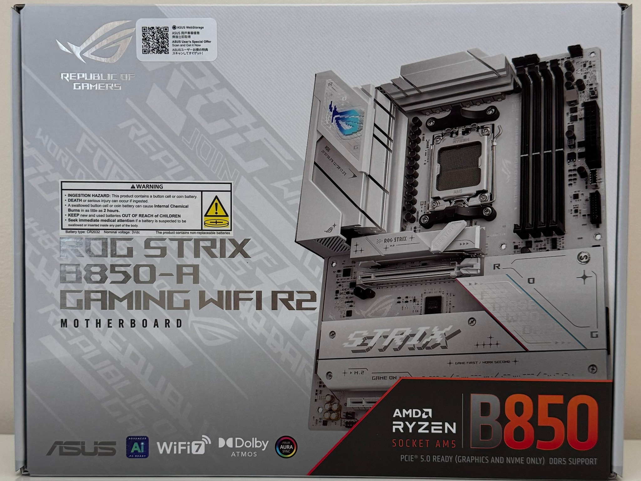 New ASUS ROG STRIX B850-A GAMING WIFI R2 AMD AM5 B850 ATX Motherboard - WiFi 7, 4x M.2, PCIe 5.0