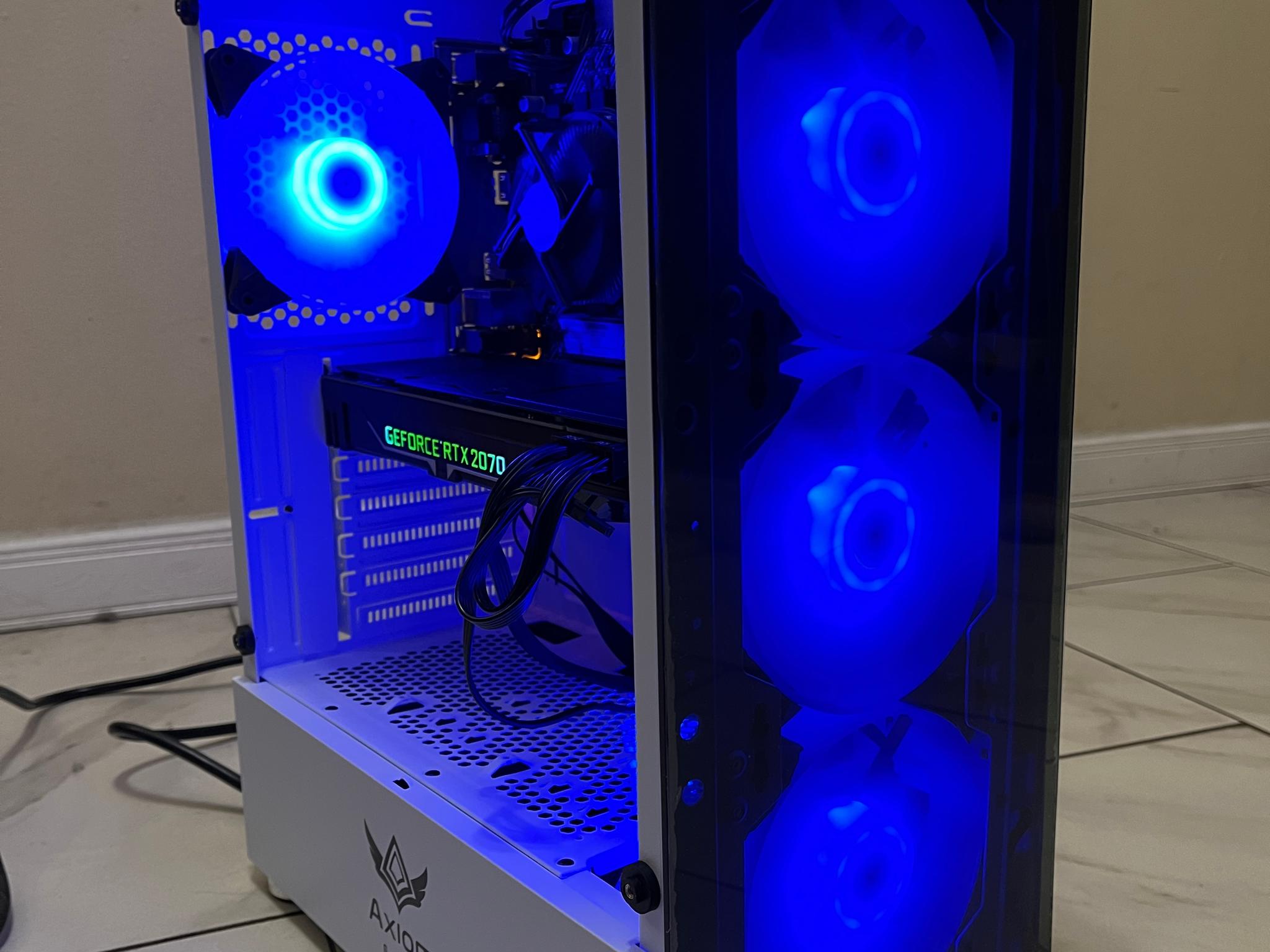 🔥RTX 2070, Intel i5-10400, 12GB RAM, 870 GB Storage, High FPS RGB Gaming PC w/ Remote & Wi-Fi & BT
