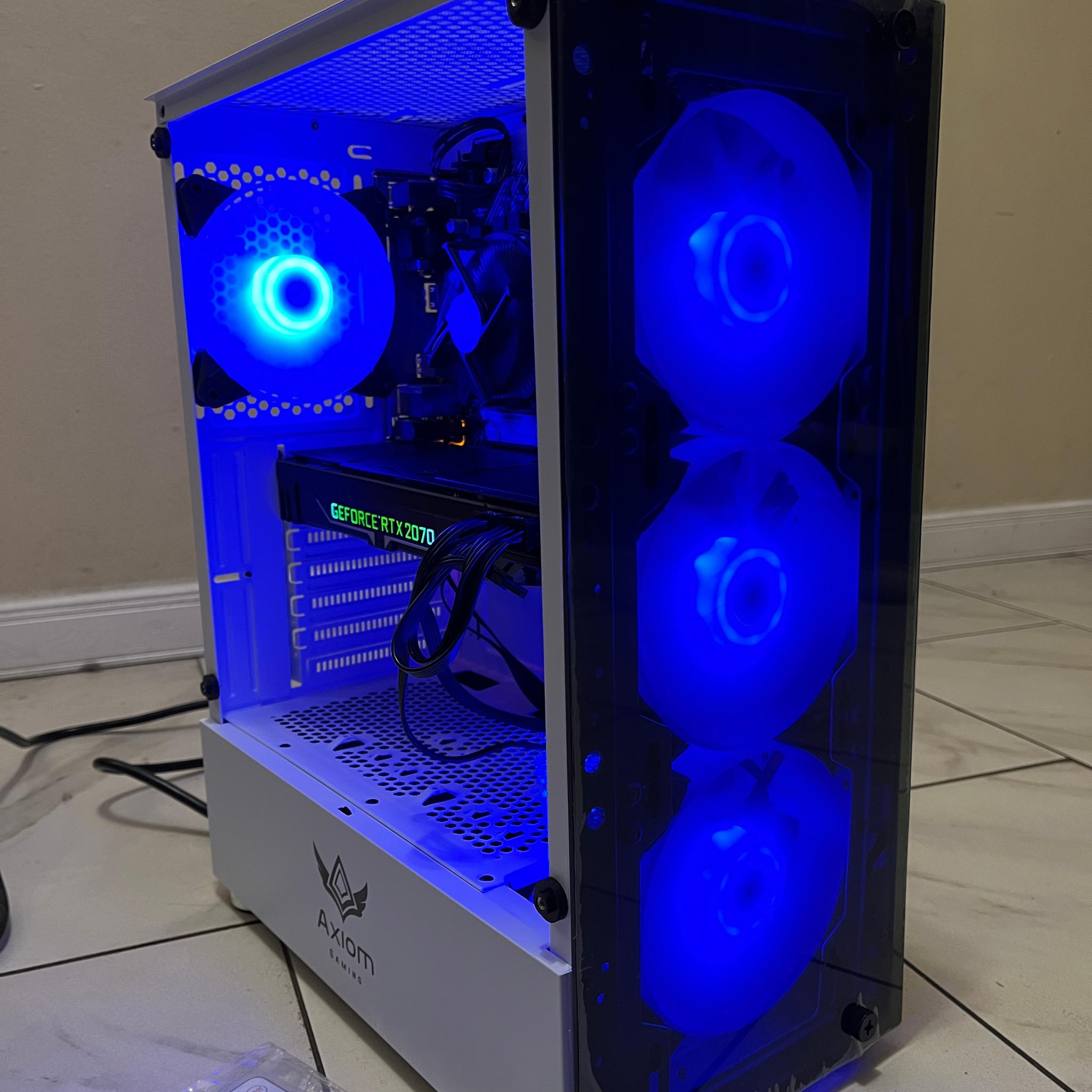 🔥RTX 2070, Intel i5-10400, 12GB RAM, 870 GB Storage, High FPS RGB Gaming PC w/ Remote & Wi-Fi & BT