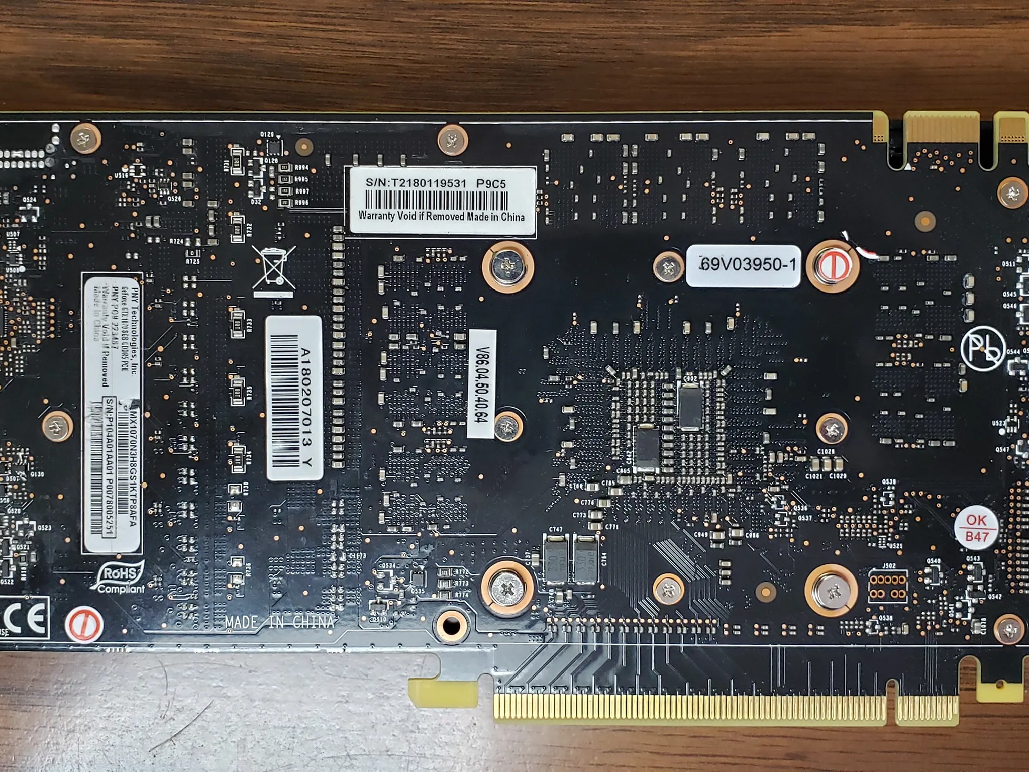 PNY GTX 1070 graphics card with 8gb memory