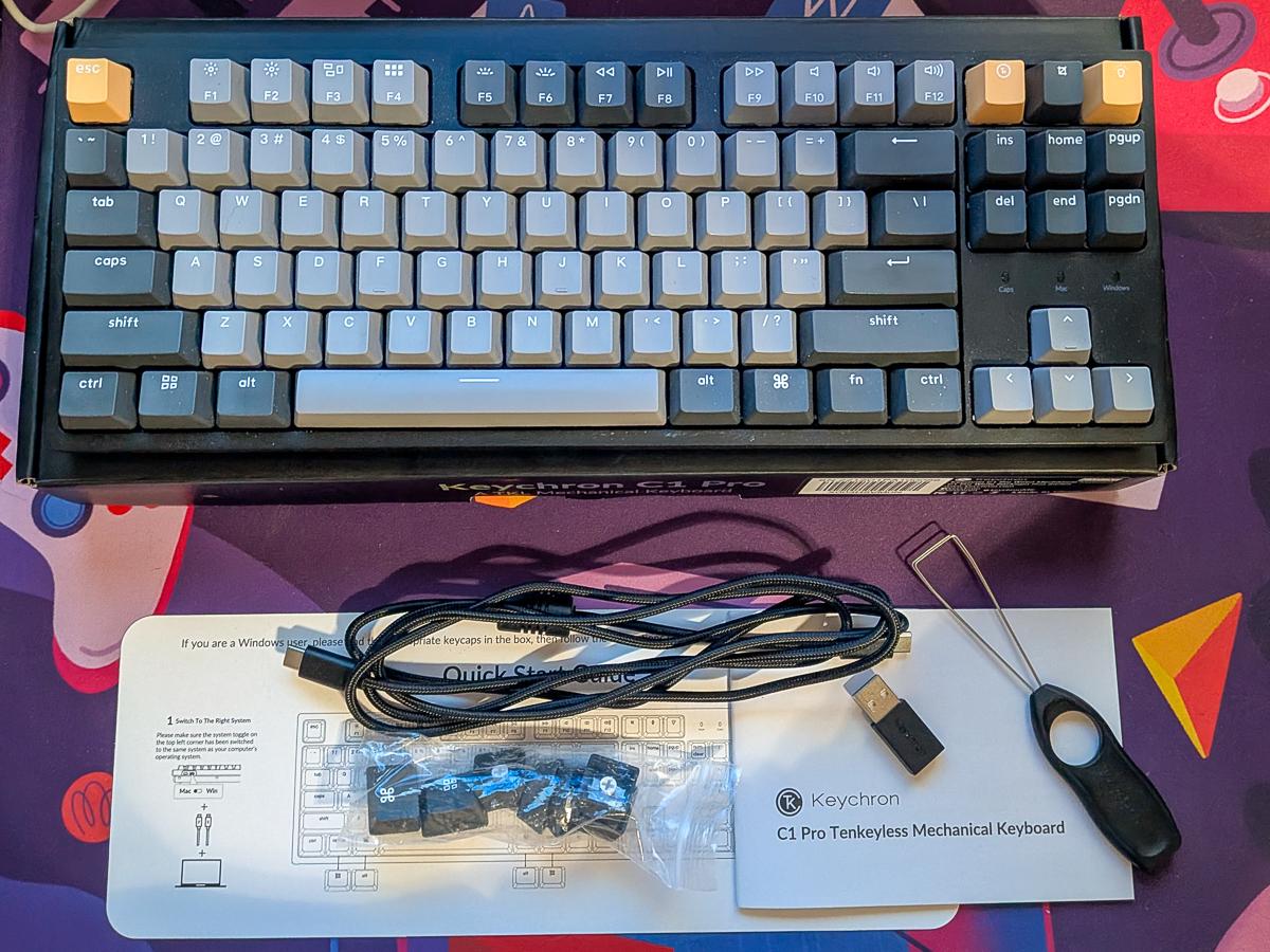 Keychron C1 Pro Mechanical Keyboard K Pro Red Switches White LED QMK/VIA Wired