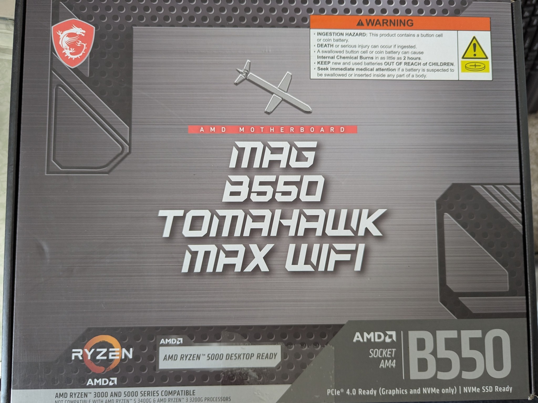 MSI B550 MAG Tomahawk Max WiFi AMD AM4 ATX Motherboard ** READ DESCRIPTION **