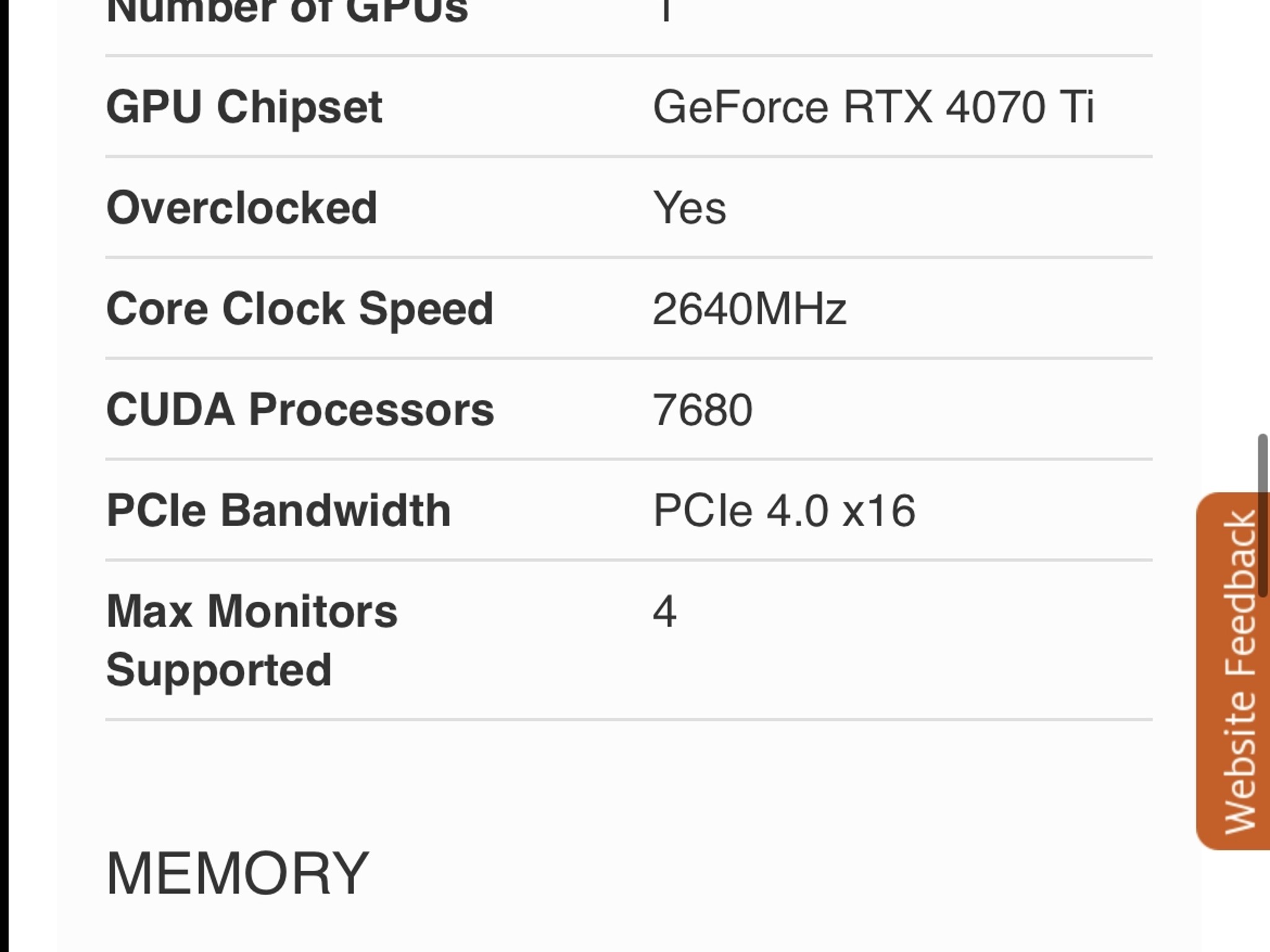 Gigabyte RTX 4070ti 12GB