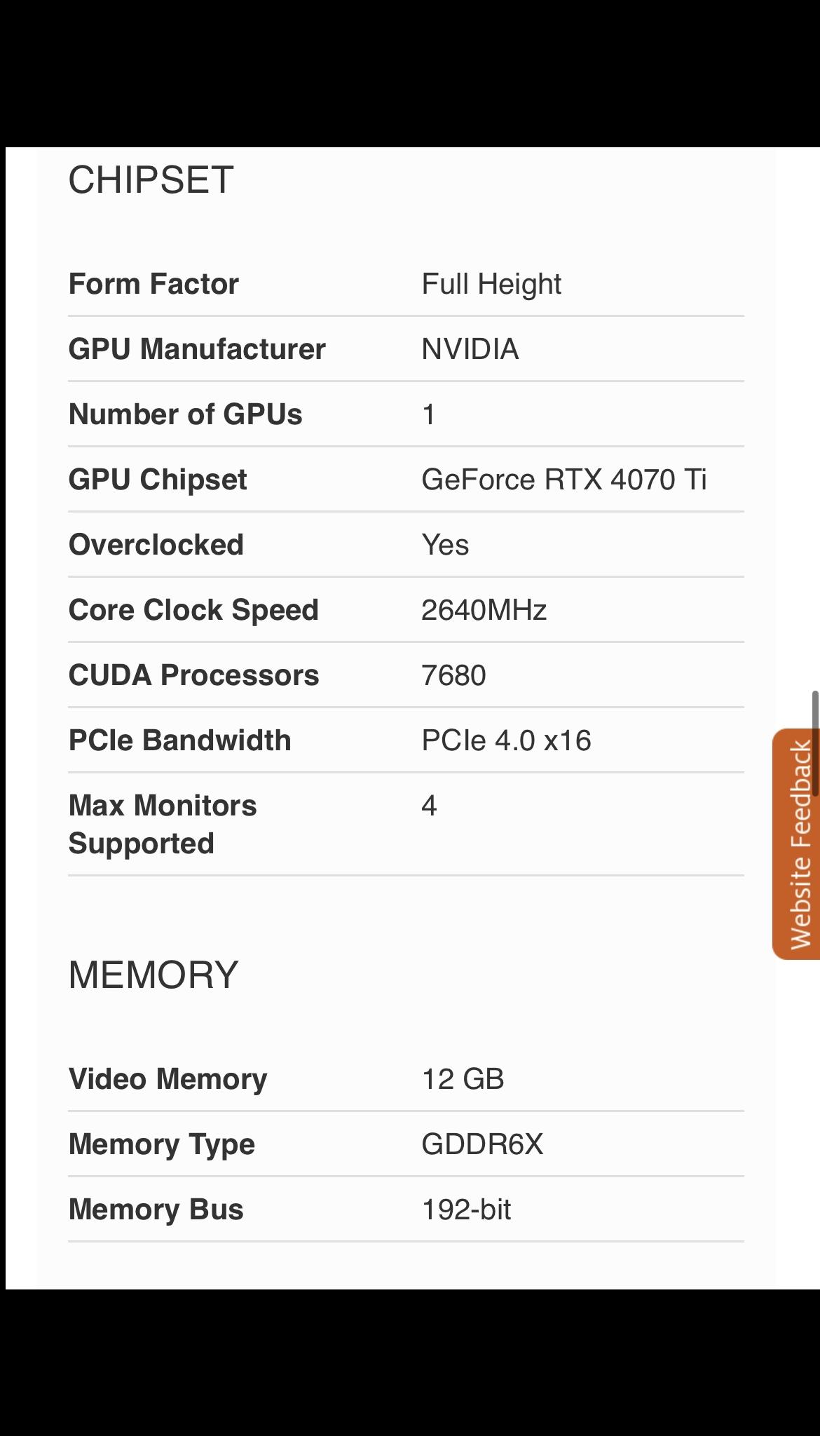 Gigabyte RTX 4070ti 12GB