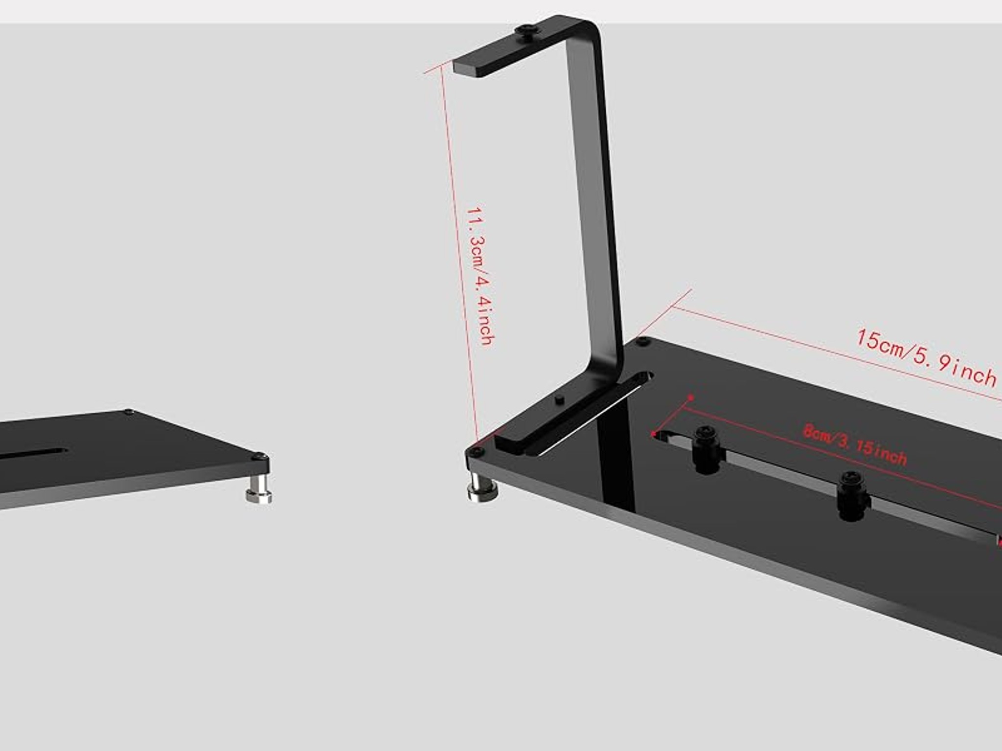 Vertical PCIe Mount for PC Case - Acrylic Support Bracket with PCIe Riser Slot for PCIe 1X 4X GPU