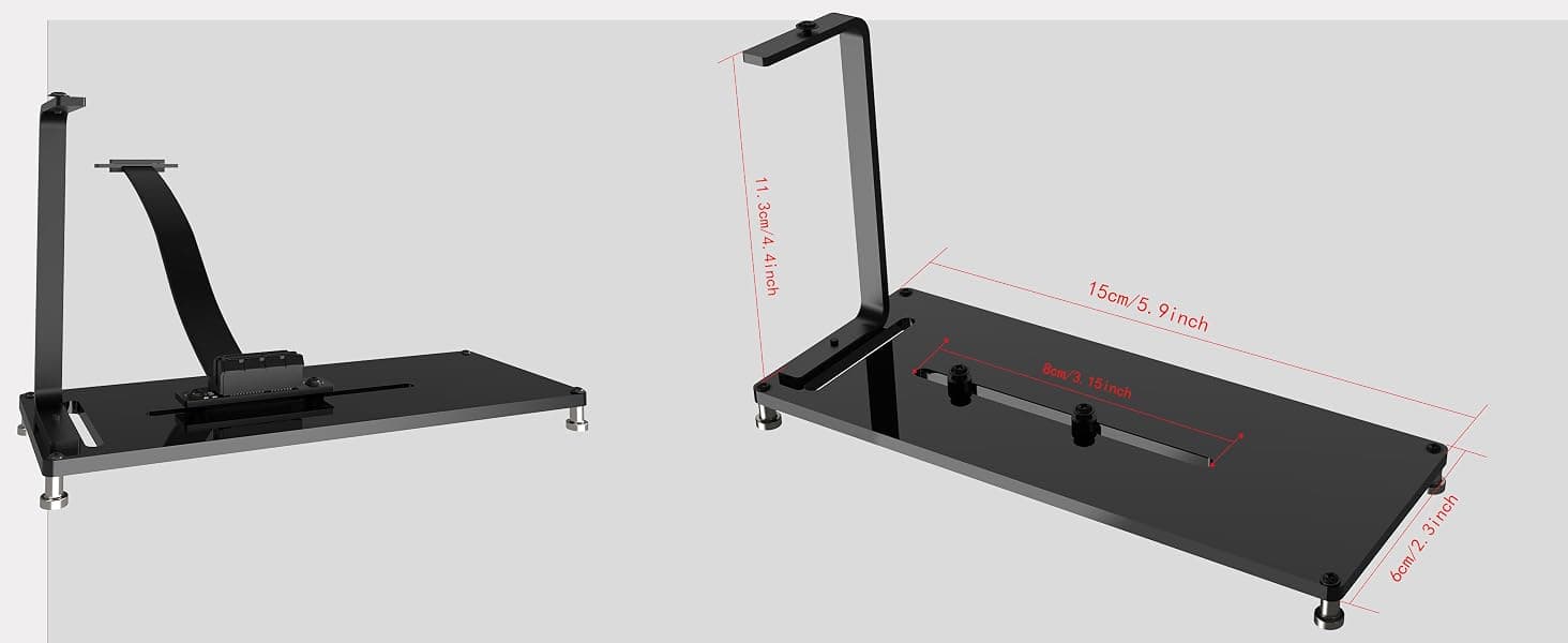 Vertical PCIe Mount for PC Case - Acrylic Support Bracket with PCIe Riser Slot for PCIe 1X 4X GPU