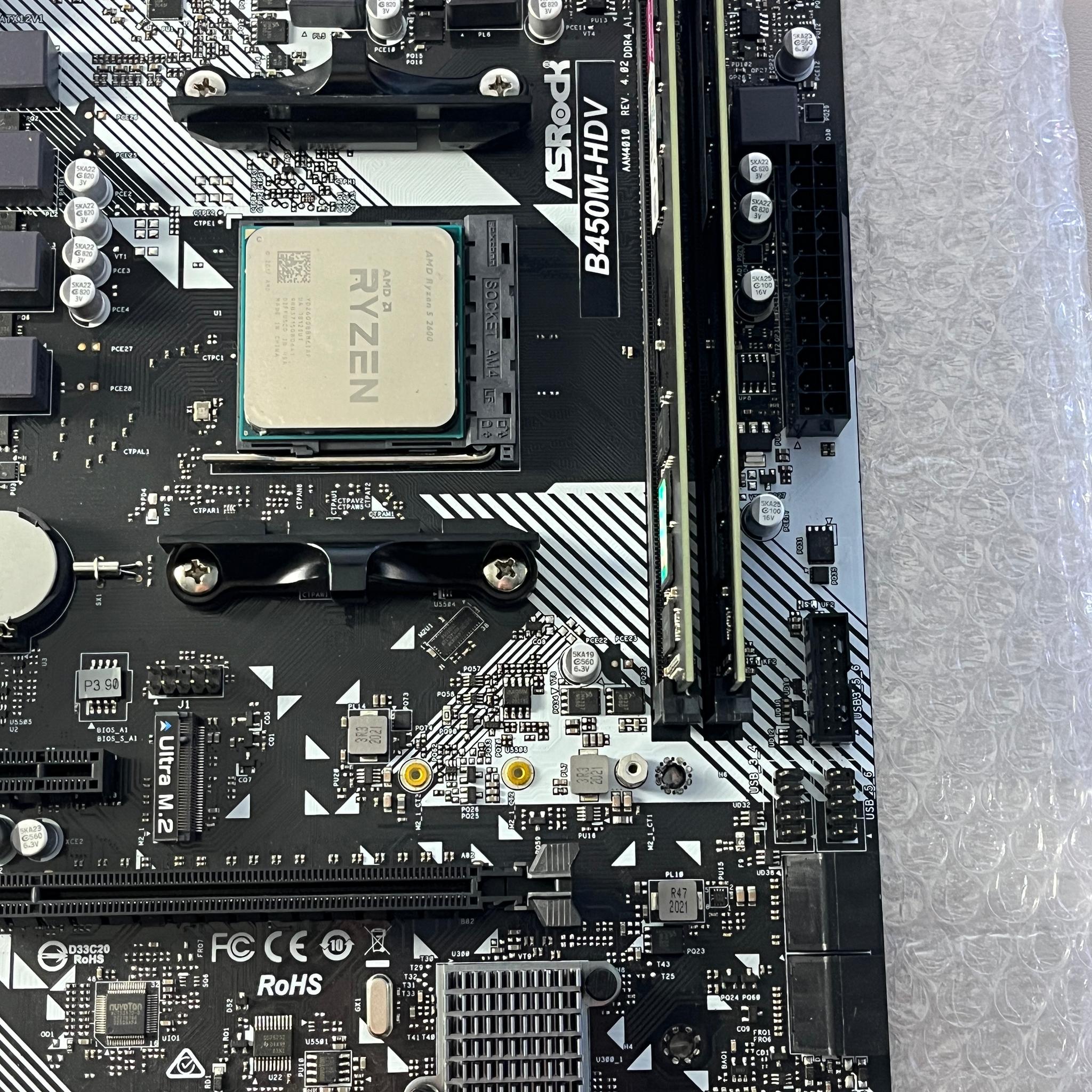 Combo! CPU RAM Motherboard & RGB Fans Ryzen 5 16GB RAM