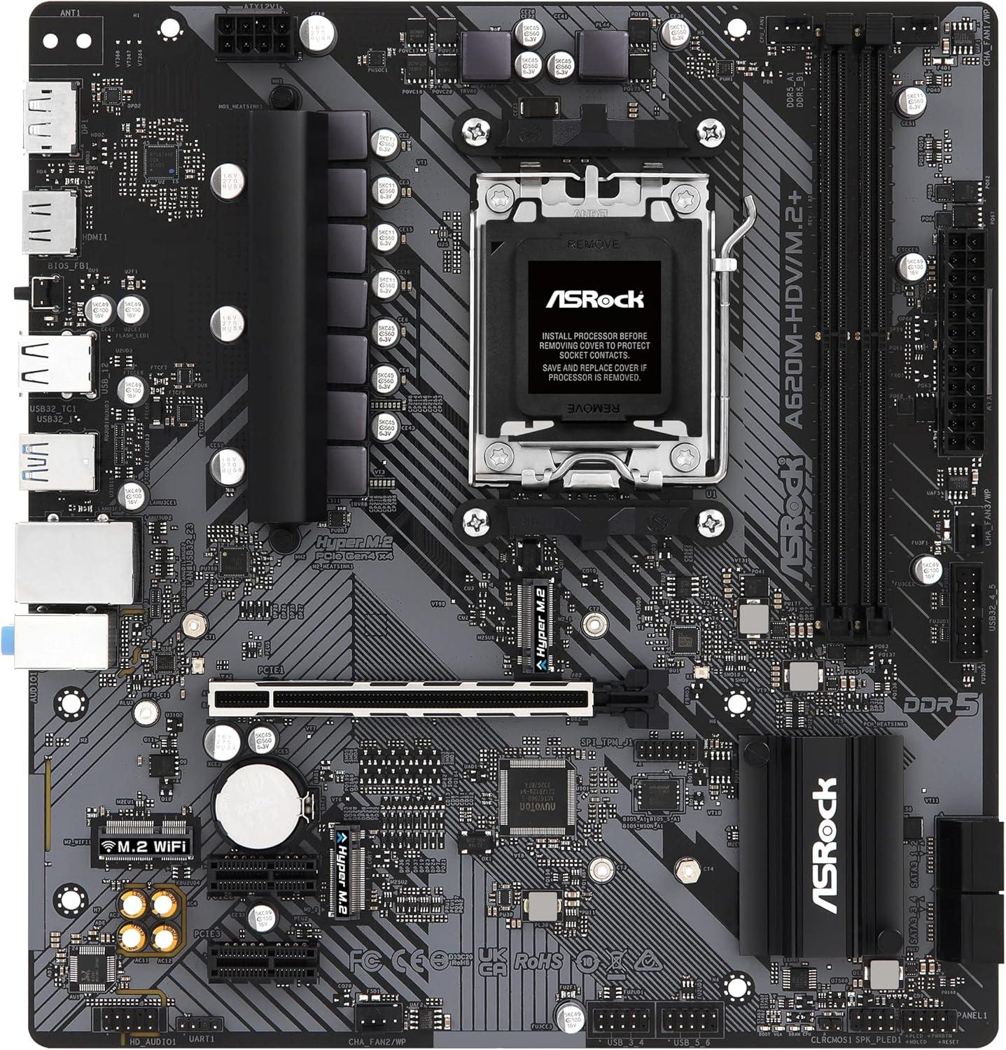New ASRock A620M-HDV/M.2+ Motherboard Supports AMD Socket AM5 Ryzen 7000 Series Processors