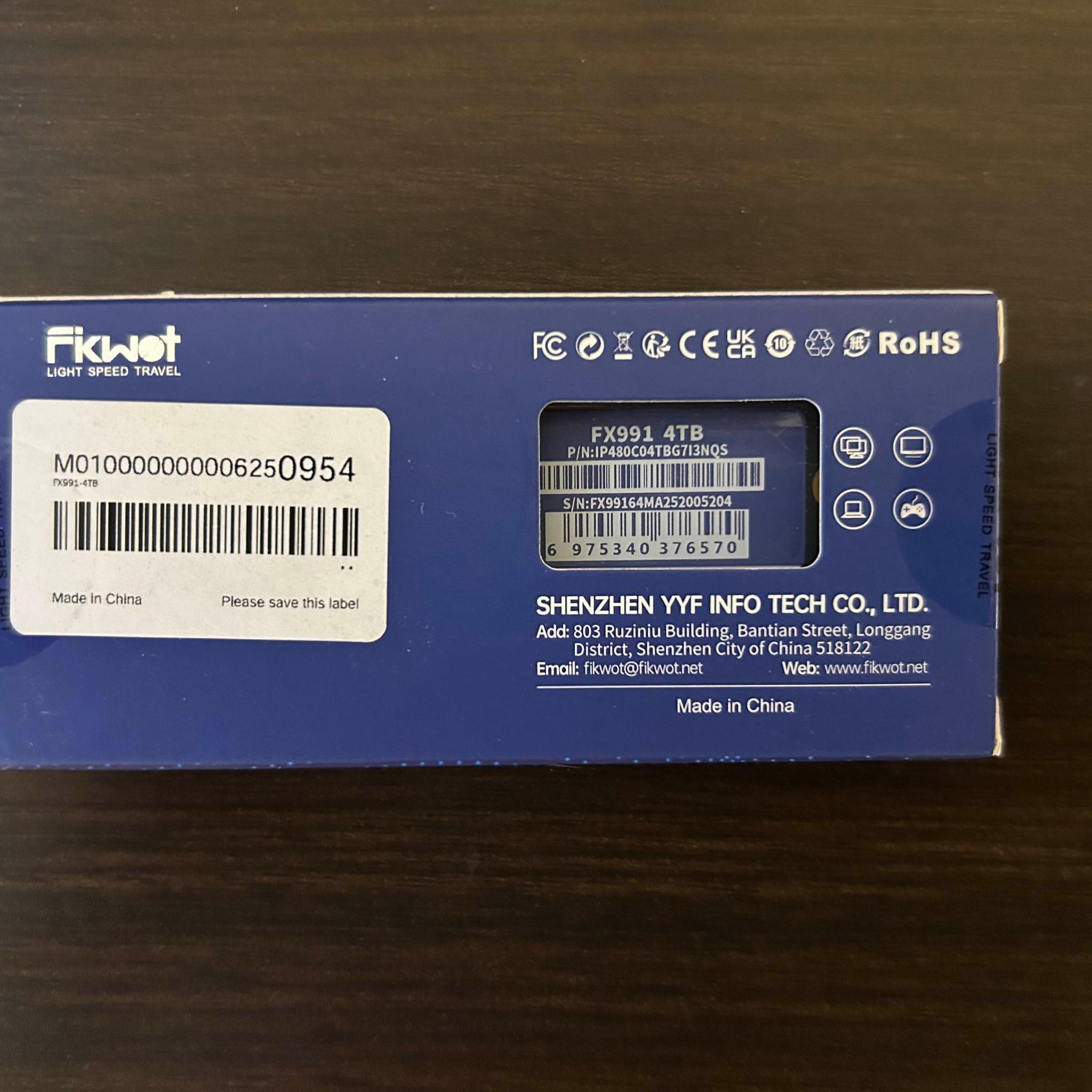 Fikwot FX991 4TB Gen 4x4 NVMe M.2 ssd