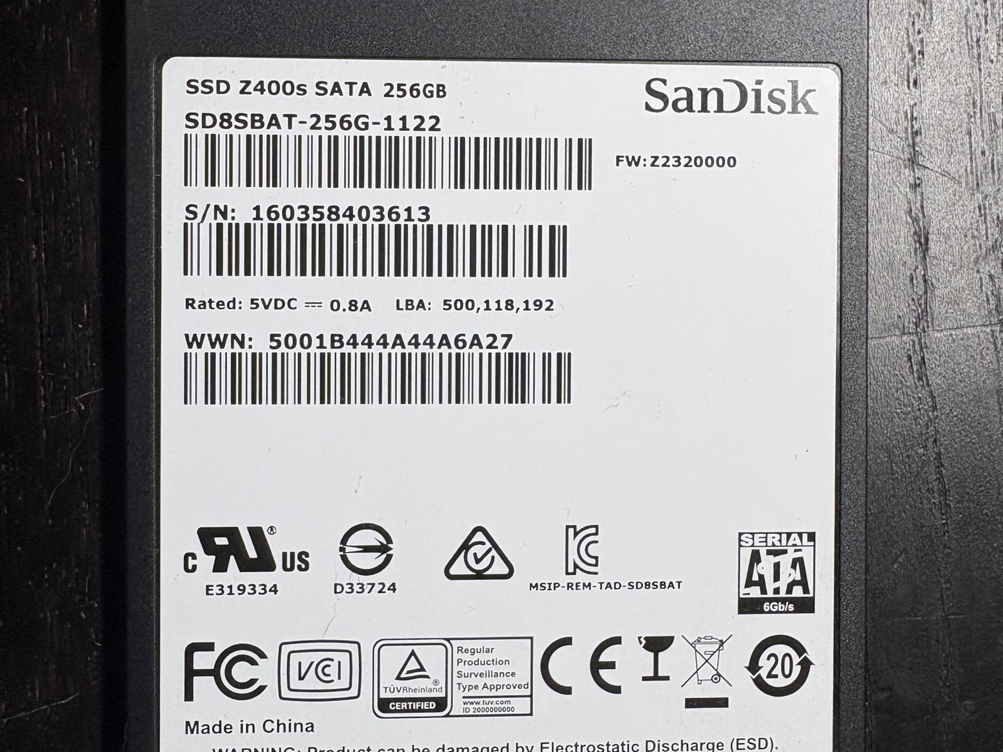 SanDisk Z400s 256GB