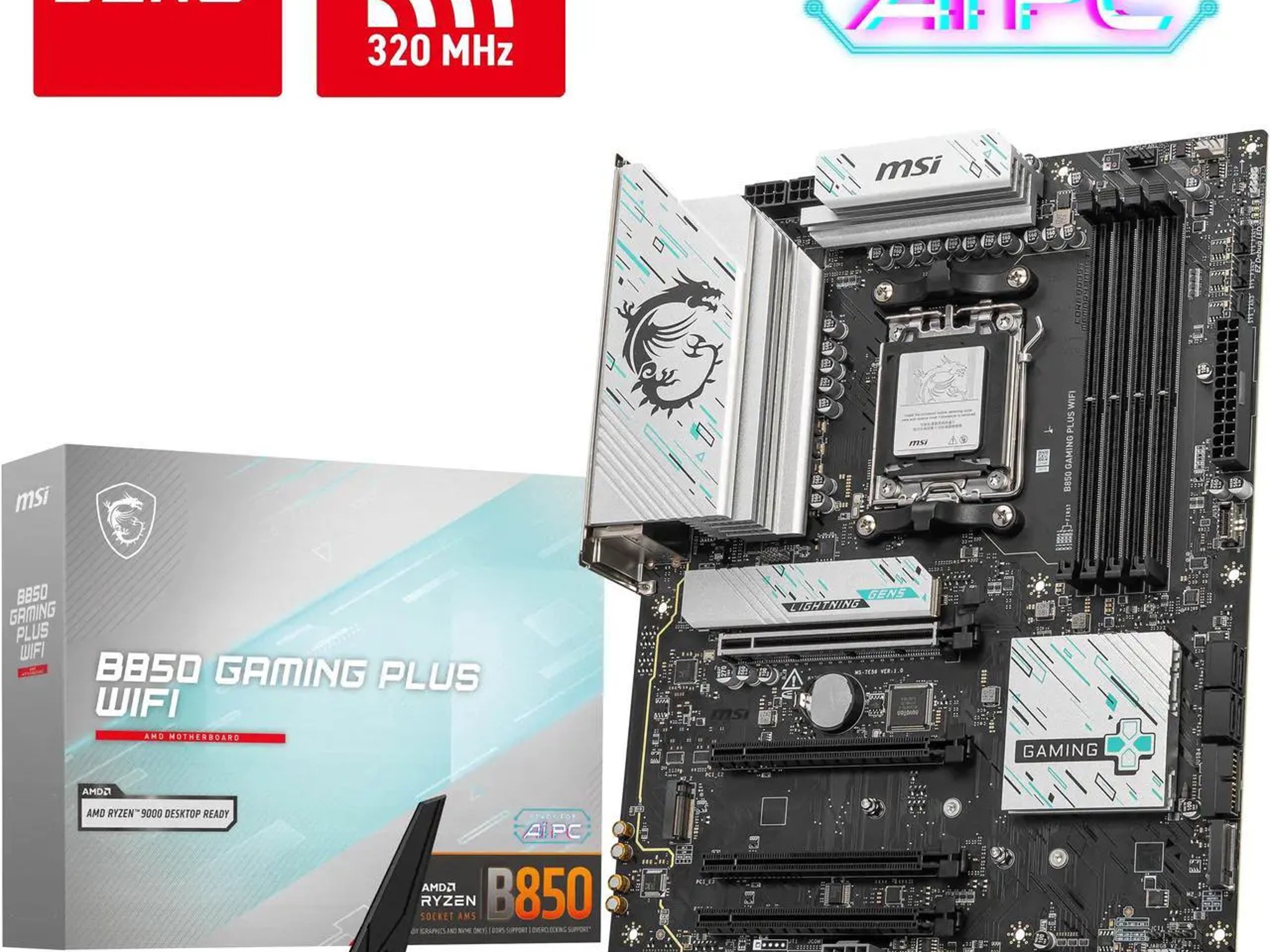 MSI B850 GAMING PLUS WIFI AM5 AMD B850 SATA 6Gb/s 5G Network DDR5 Wi-Fi 7 ATX Motherboard