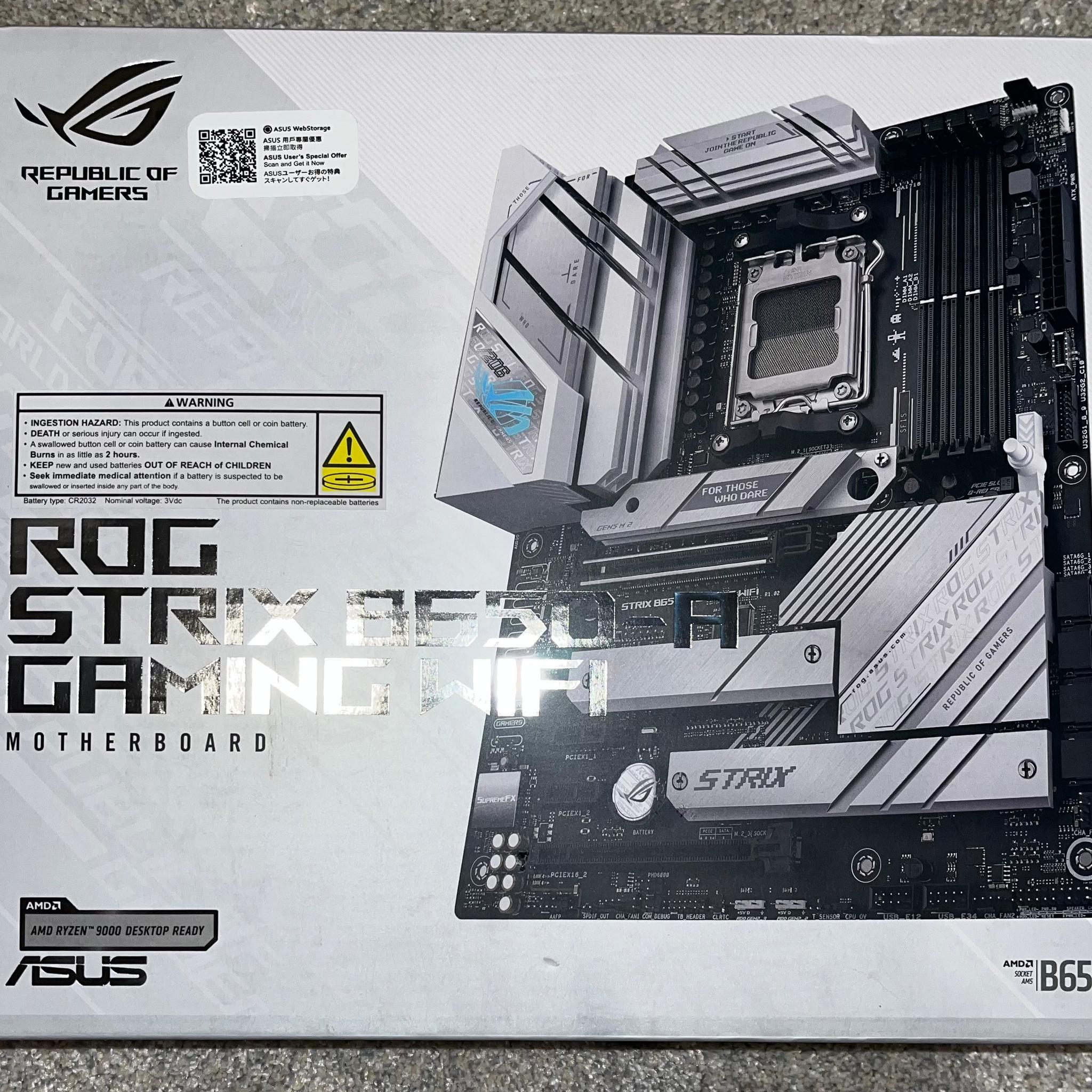 ASUS ROG STRIX B650-A GAMING WIFI (Socket AM5) AMD B650 ATX DDR5 Wi-Fi 6E AURA