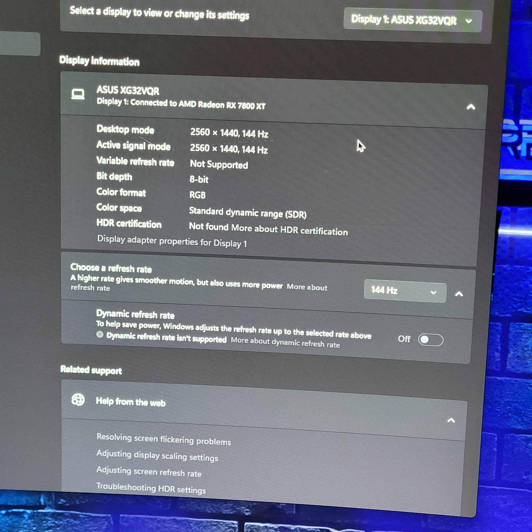 ASUS ROG Strix XG32V 32 inch gaming monitor
