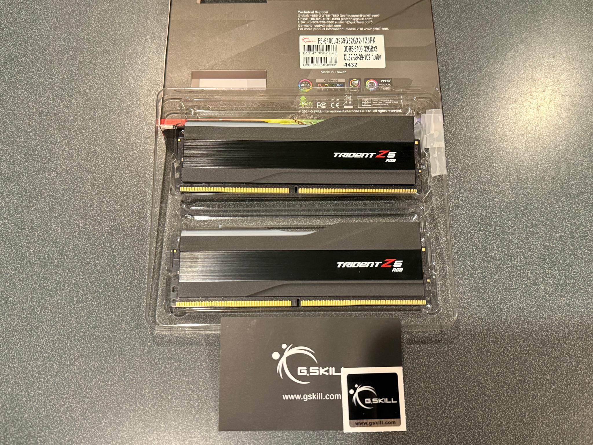 Tested 64GB 6400MHz CL32 Black G.Skill Trident Z5 RGB (2x32GB) DDR5 RAM