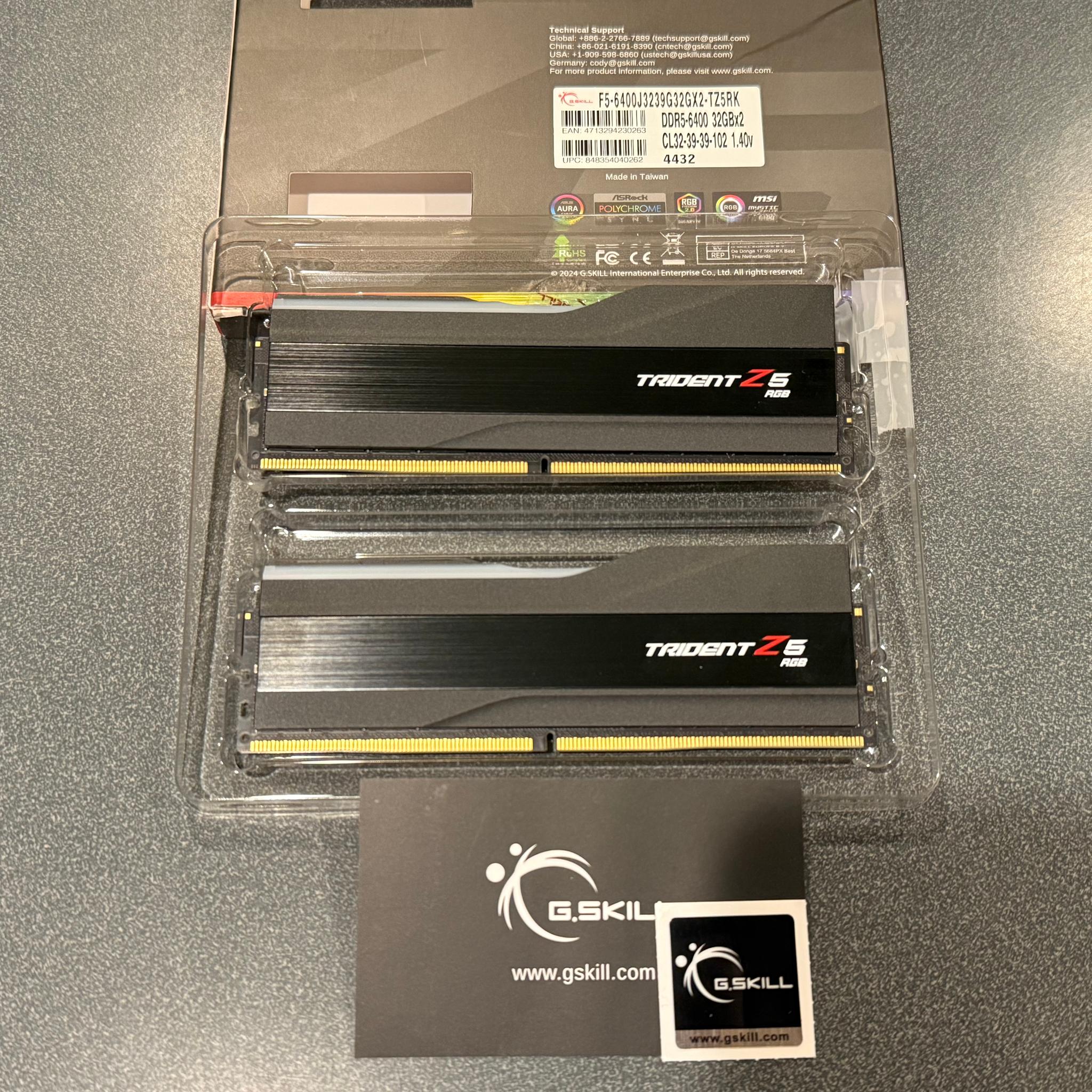 Tested 64GB 6400MHz CL32 Black G.Skill Trident Z5 RGB (2x32GB) DDR5 RAM