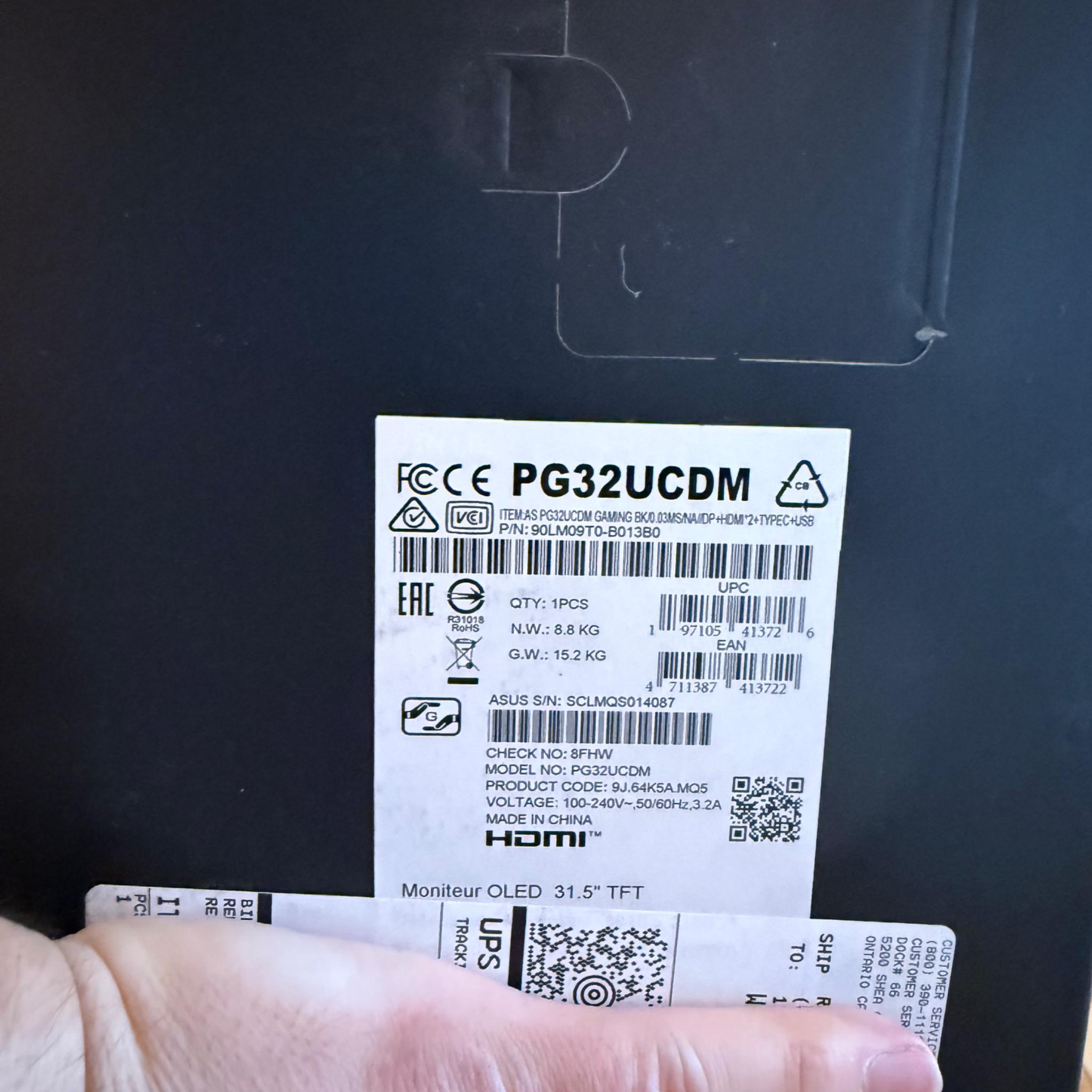 BNIB: 32” ROG Swift OLED PG32UCDM Monitor