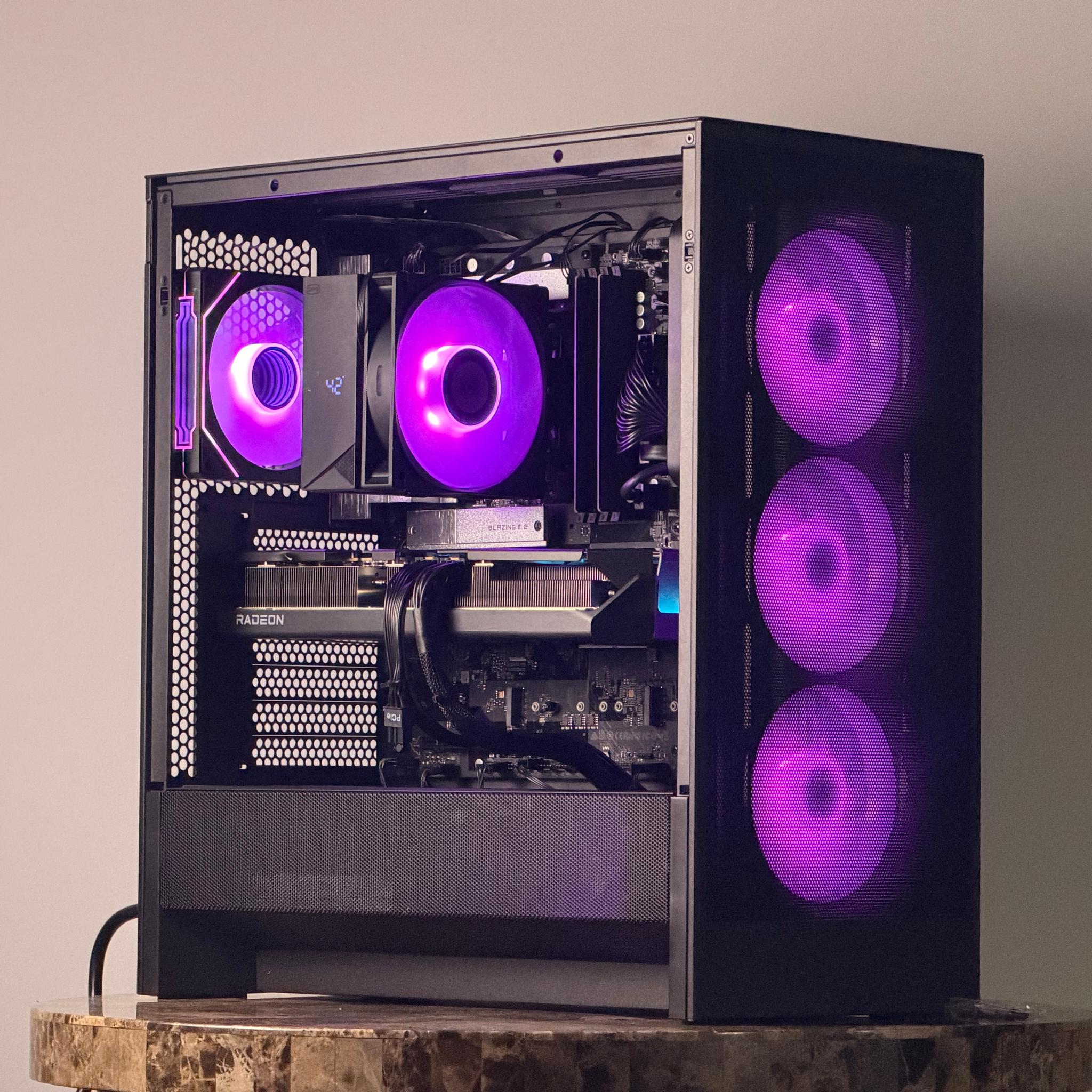 FREE SHIP 🖤🌈 BLK RGB Gaming PC | RX 9070 XT | Core 5 Ultra 250K Plus | 1 TB NVME | 32 GB DDR5 🌈🖤