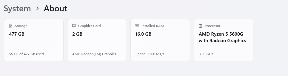 AMD Ryzen 5 5600G Gaming PC Radeon Vega 7 Graphics GIGABYTE B550M GAMING X WIFI6