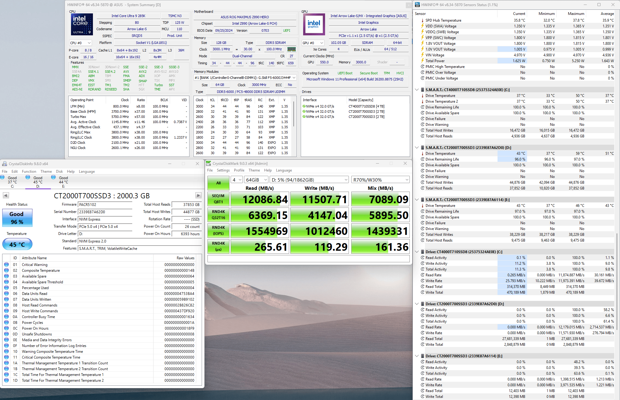 Crucial T700 2TB PCIe Gen5 NVMe SSD – Windows 11 Pro Preinstalled + NEW Retail License