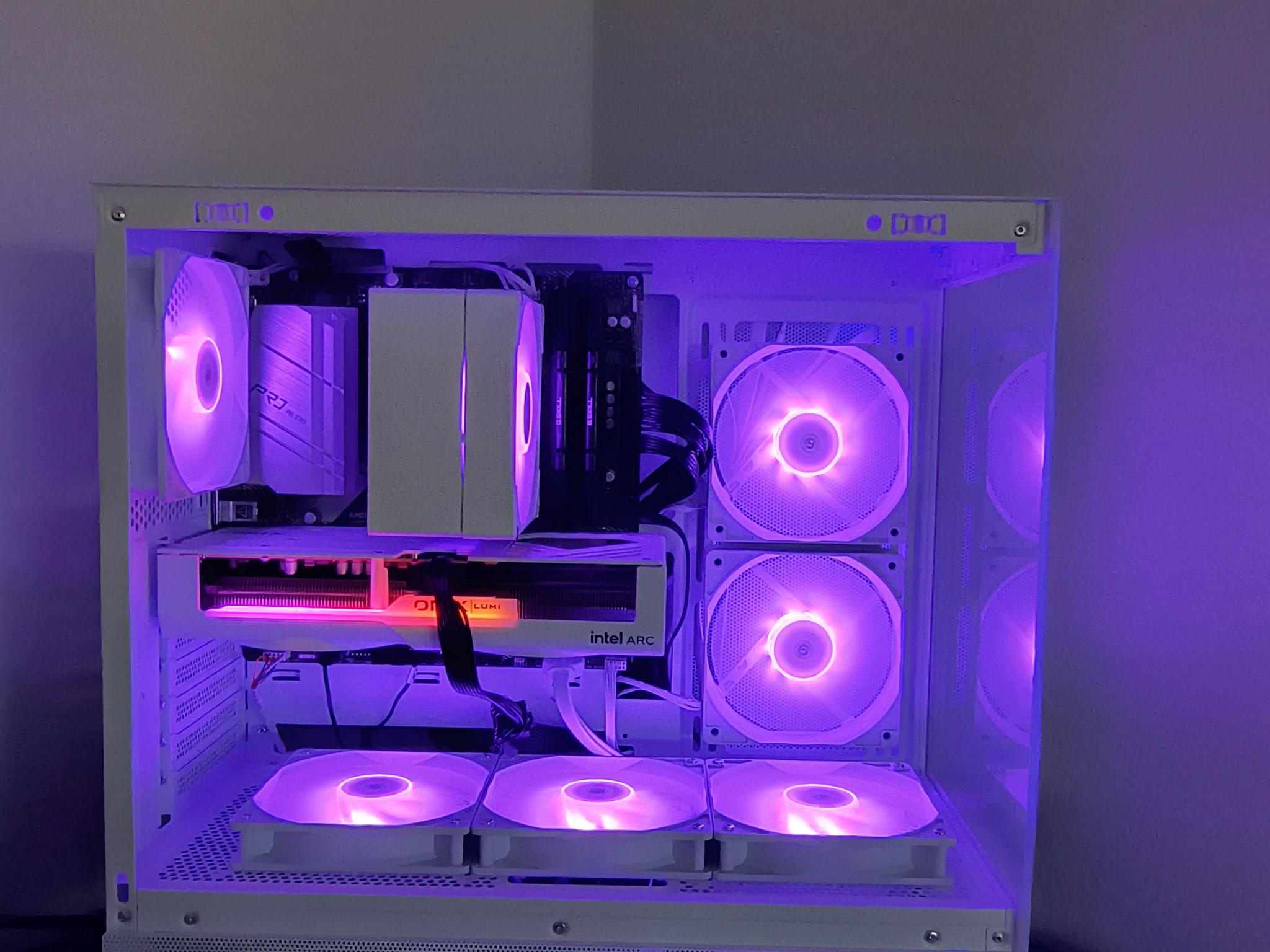 🎖️Honor🎖️ New White RGB Gaming PC, Intel B580+AMD Ryzen 5 5500=High Preformance and Value
