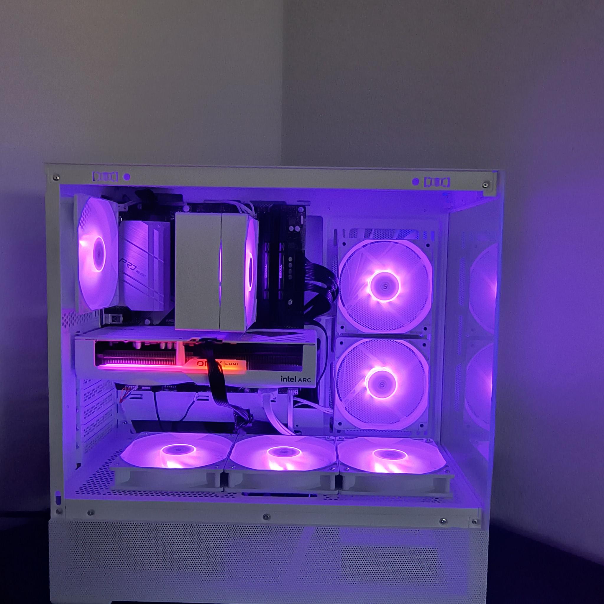 🎖️Honor🎖️ New White RGB Gaming PC, Intel B580+AMD Ryzen 5 5500=High Preformance and Value