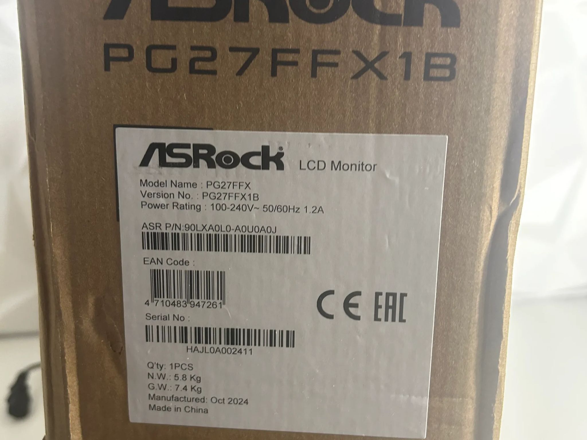 ASROCK Gaming Monitor - 520Hz, 1080P