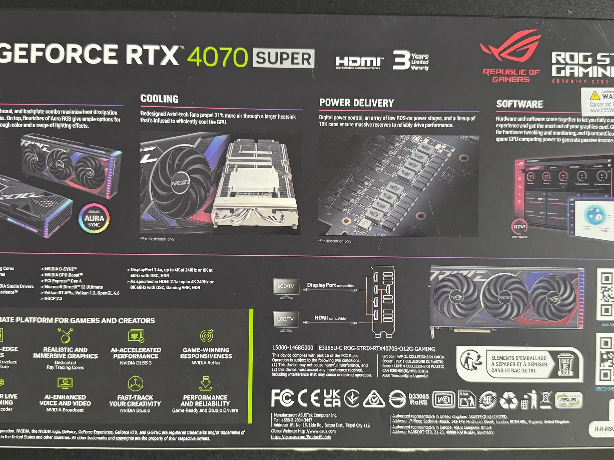 ASUS ROG Strix GeForce RTX 4070 SUPER 12GB GDDR6X OC Edition (ROG-STRIX-RTX4070S-O12G-GAMING)