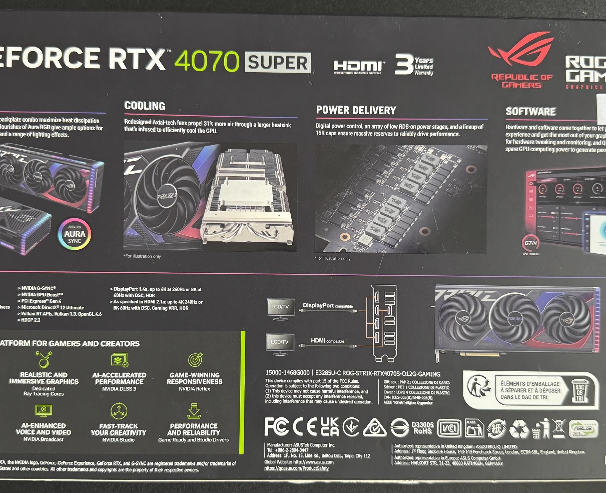 ASUS ROG Strix GeForce RTX 4070 SUPER 12GB GDDR6X OC Edition (ROG-STRIX-RTX4070S-O12G-GAMING)
