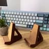 Minimalist Mechanical Keyboard Stand, 3D Printed Wood PLA, Cork-Lined