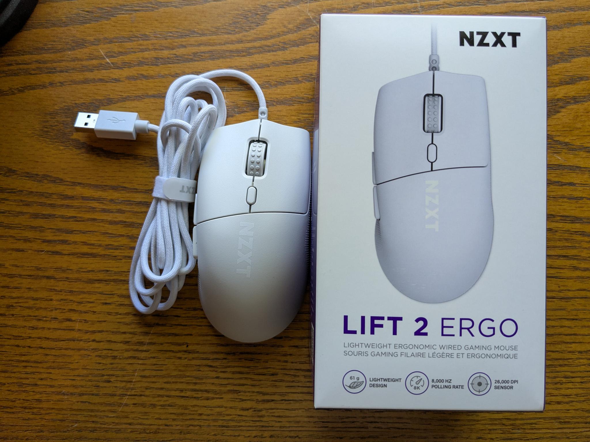 NZXT Lift 2 Ergo 8000 Hz Polling, 61g, PixArt PMW3395