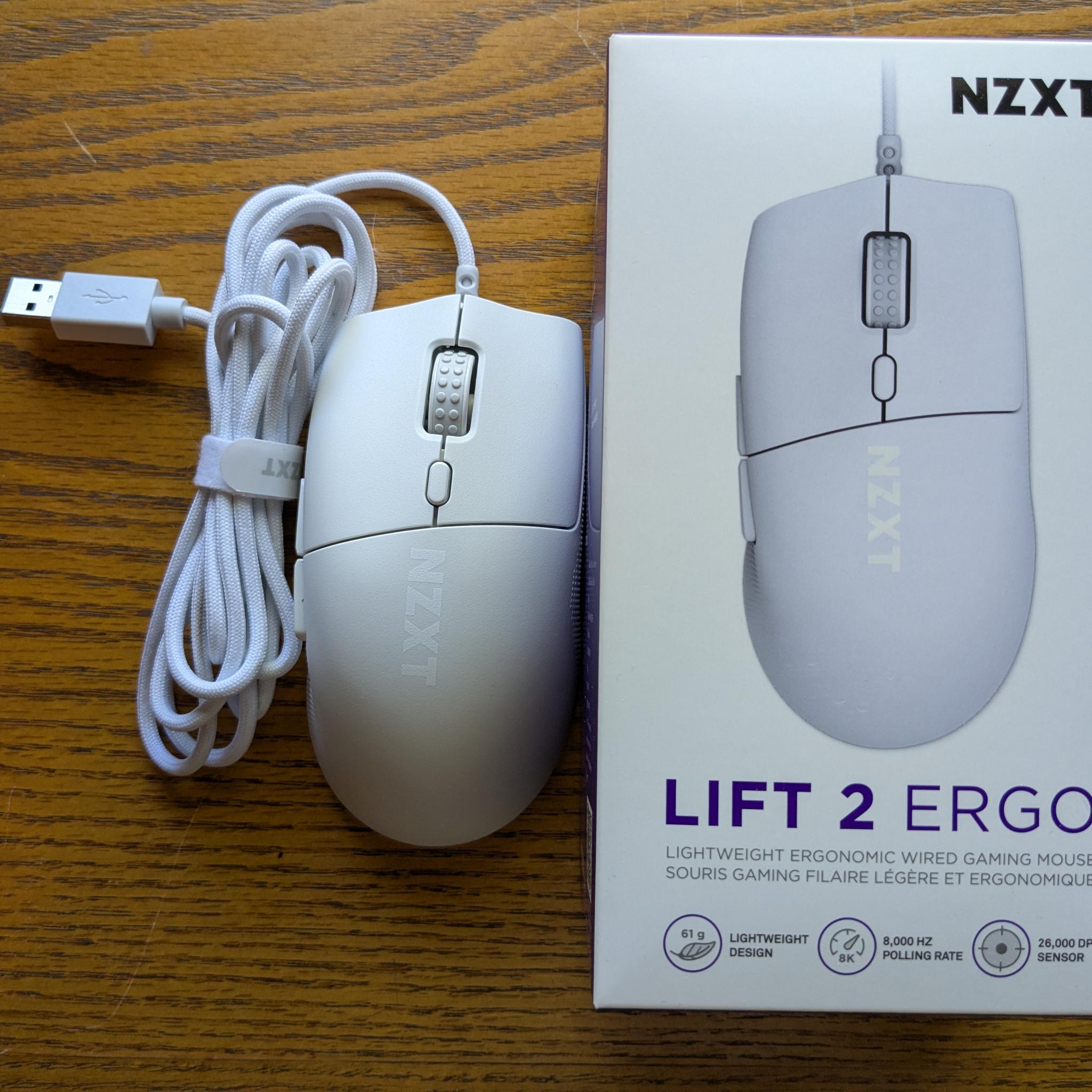NZXT Lift 2 Ergo 8000 Hz Polling, 61g, PixArt PMW3395