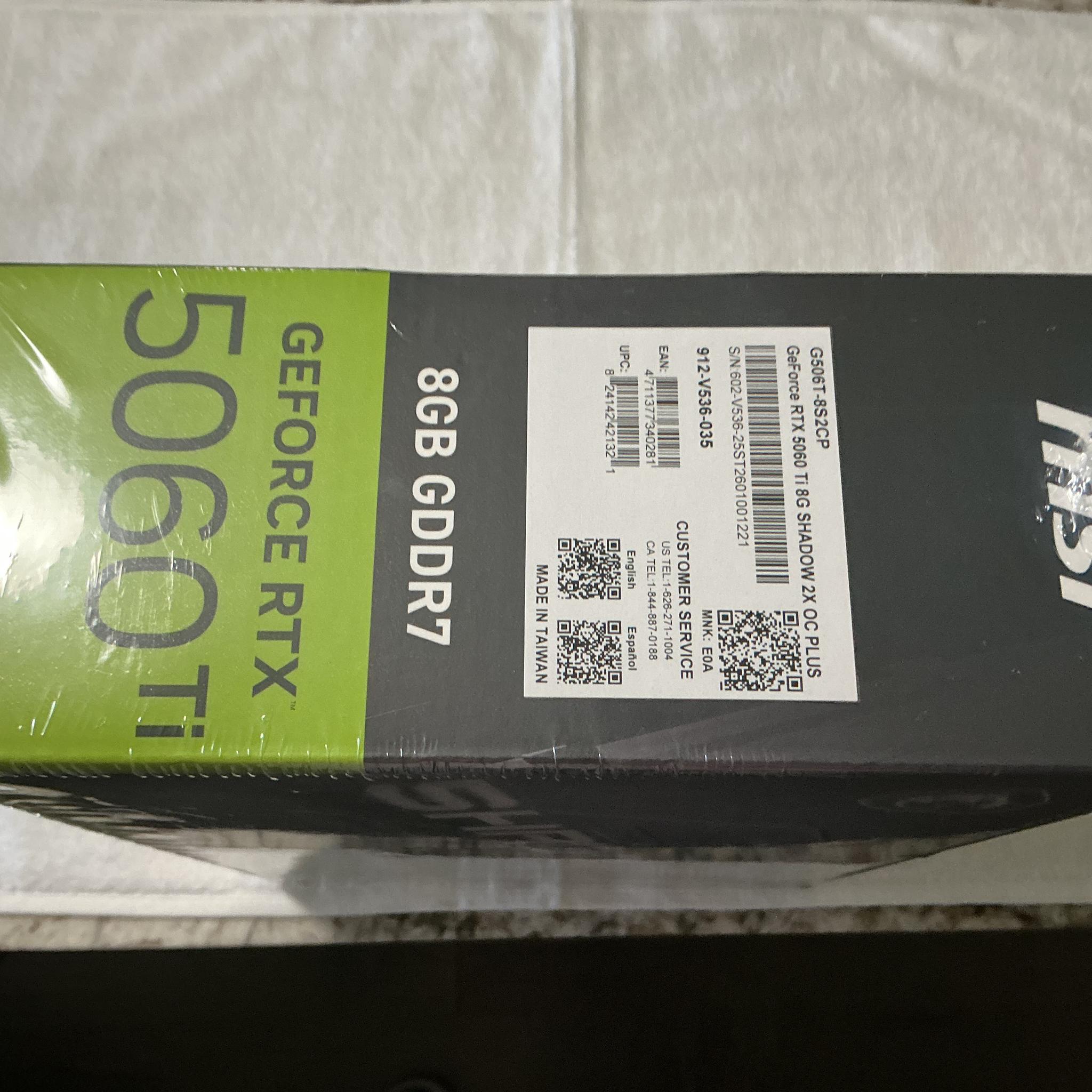 MSI RTX 5060 Ti 8GB Shadow 2X OC Plus