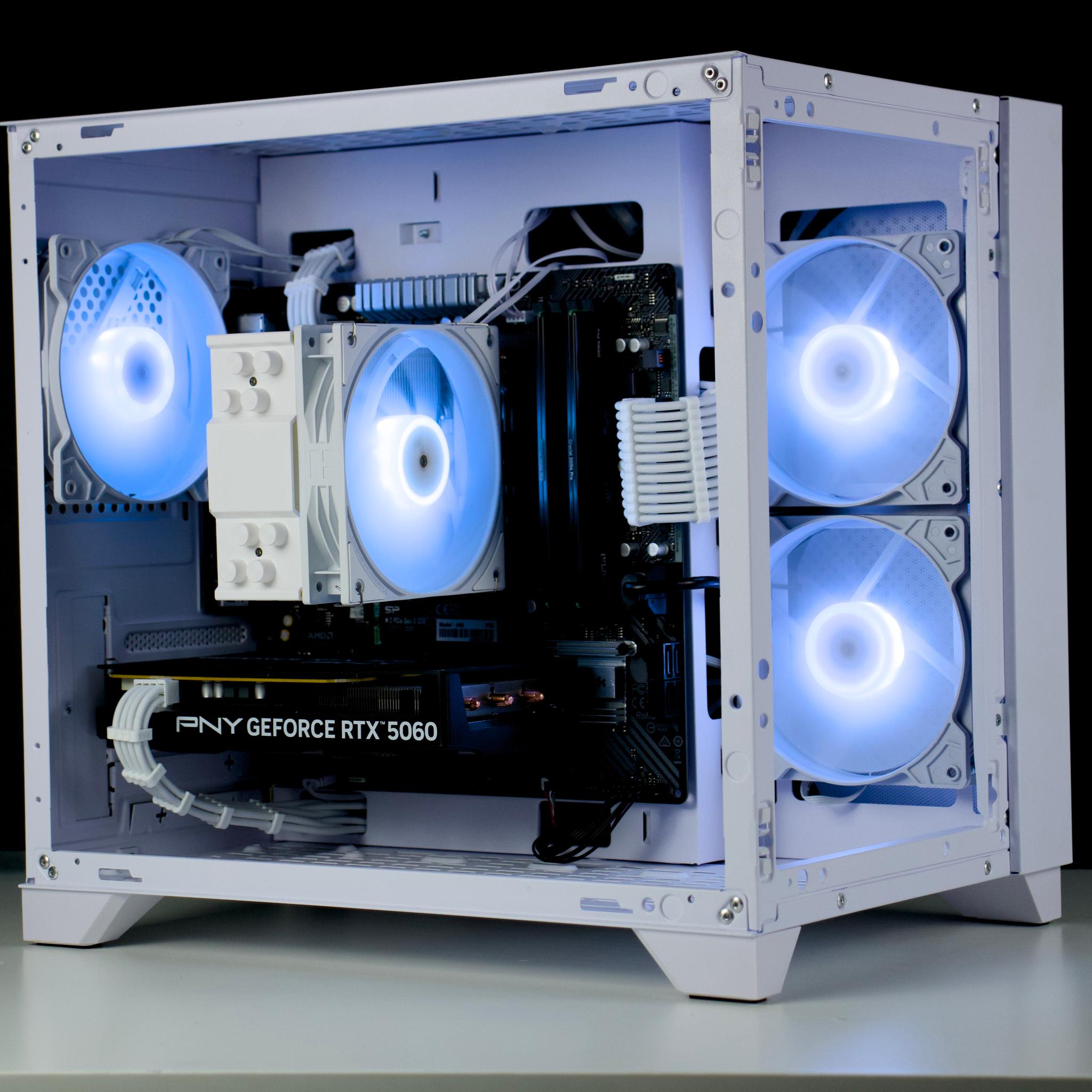 🧊❄️🧊 White Gaming PC – RTX 5060, Ryzen 5 5600, 32GB RAM, 1TB SSD - WiFi, BlueTooth 🧊❄️🧊